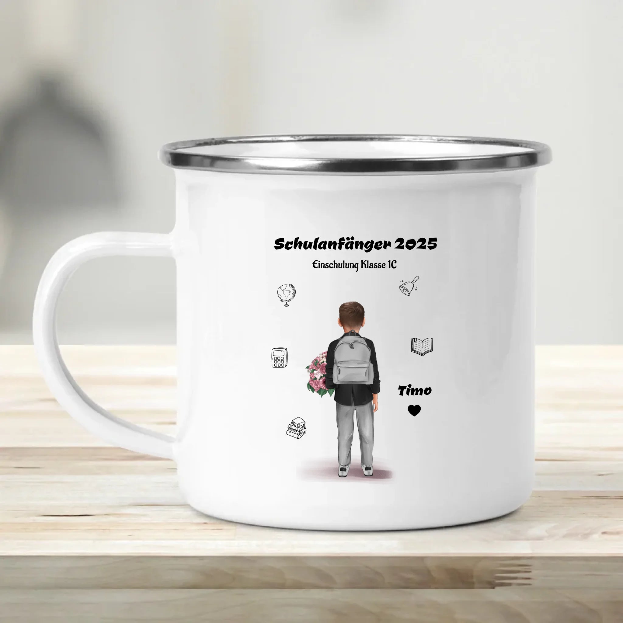 Schulanfang Tasse personalisiert für kleinen Jungen - Cantty