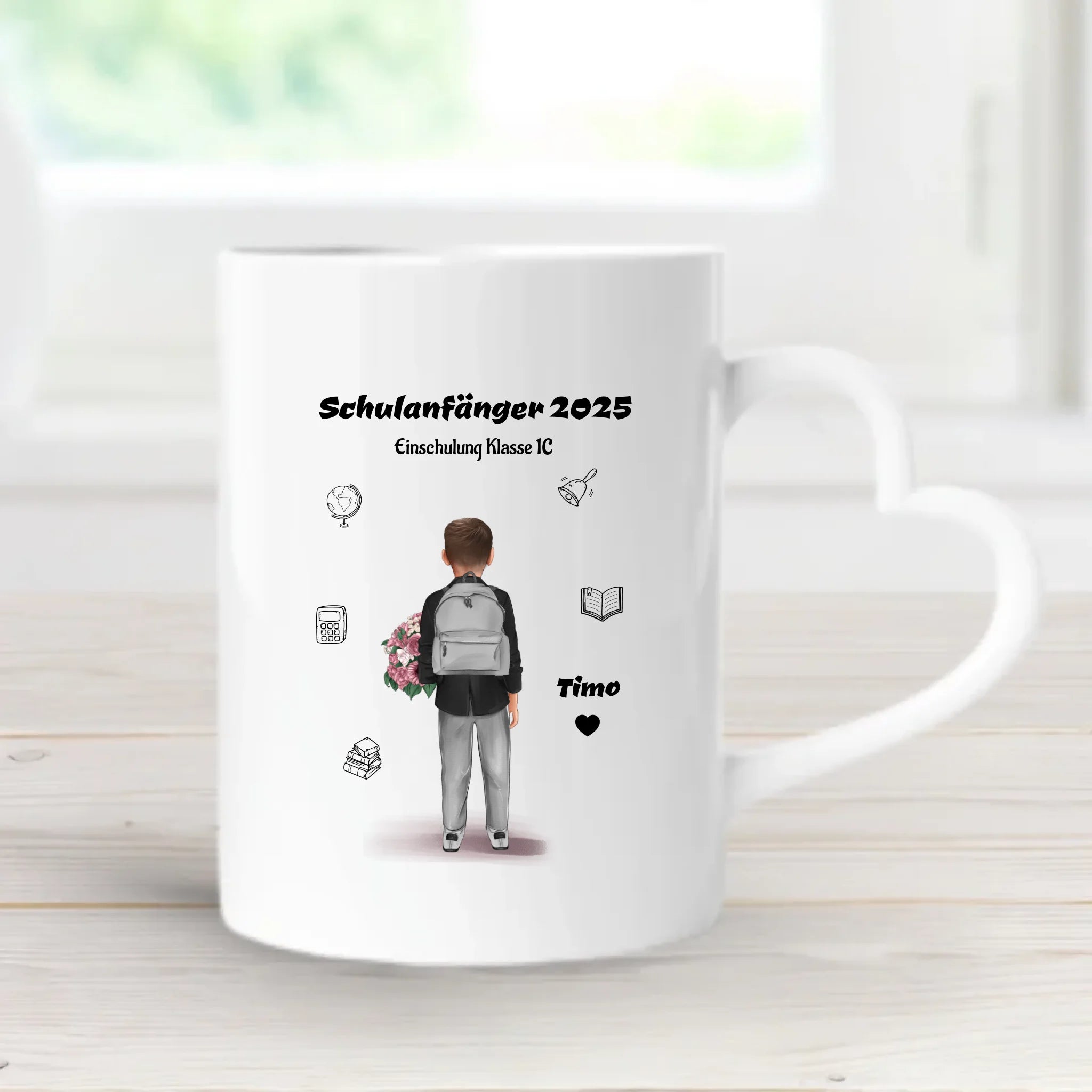 Schulanfang Tasse personalisiert für kleinen Jungen - Cantty