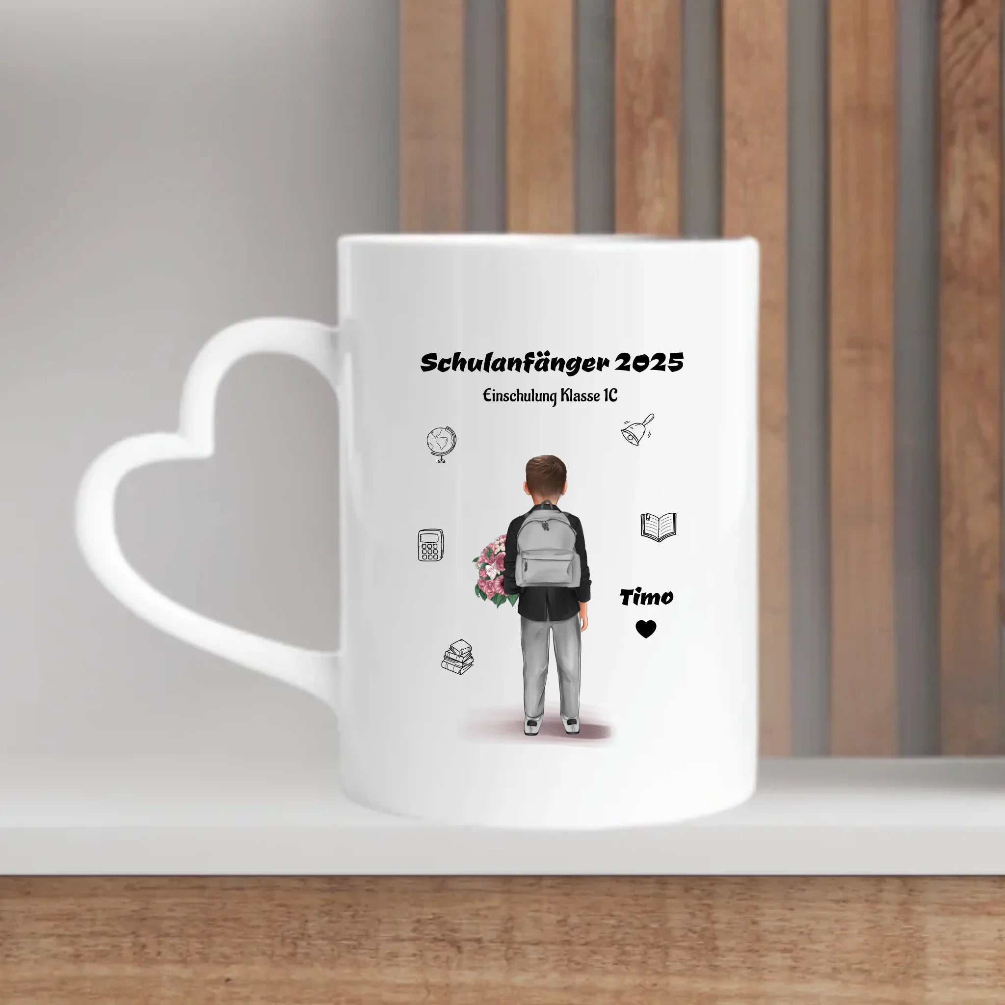 Schulanfang Tasse personalisiert für kleinen Jungen - Cantty