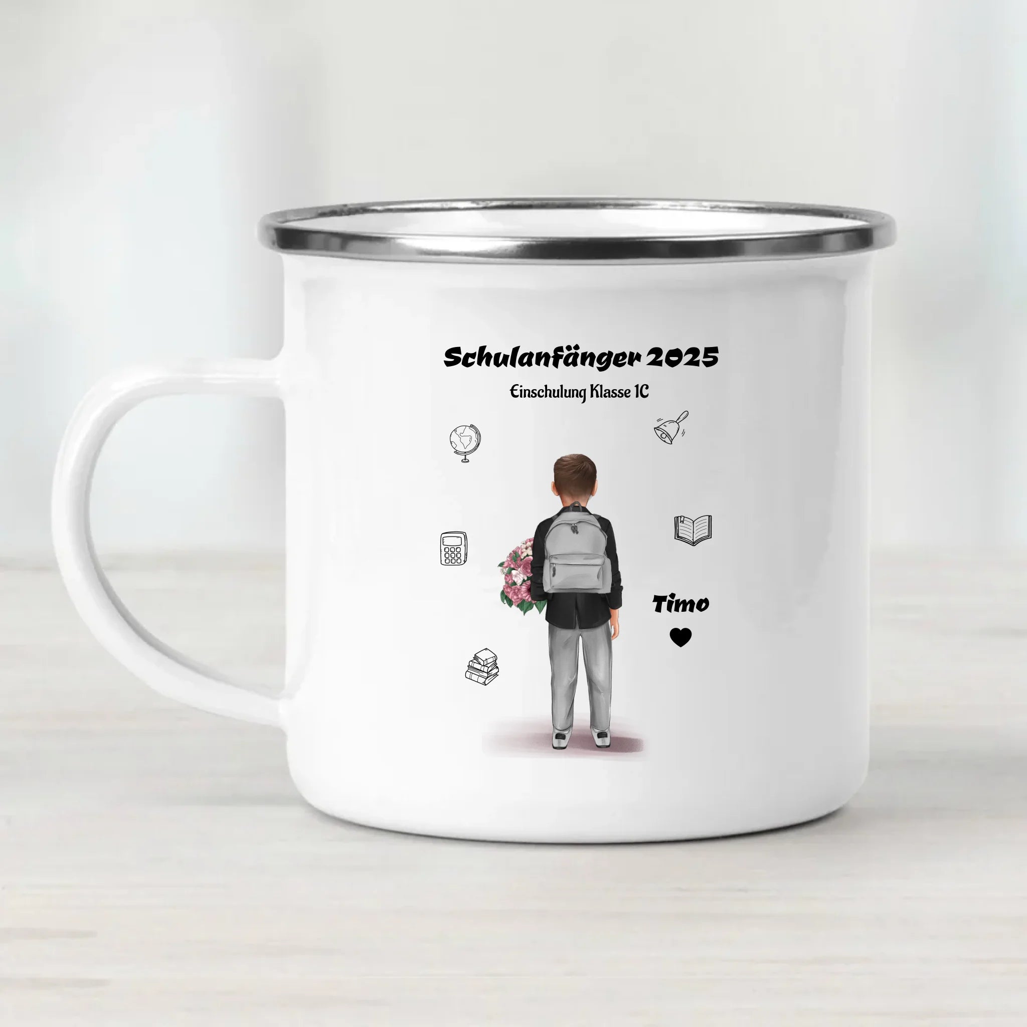 Schulanfang Tasse personalisiert für kleinen Jungen - Cantty