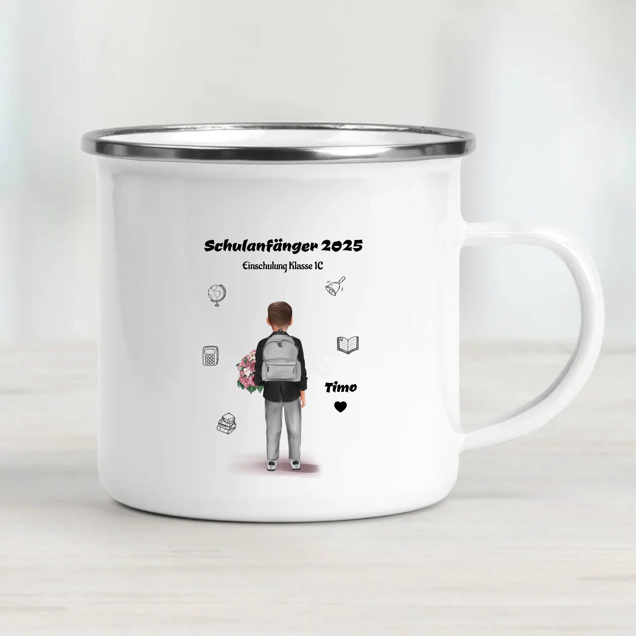 Schulanfang Tasse personalisiert für kleinen Jungen - Cantty