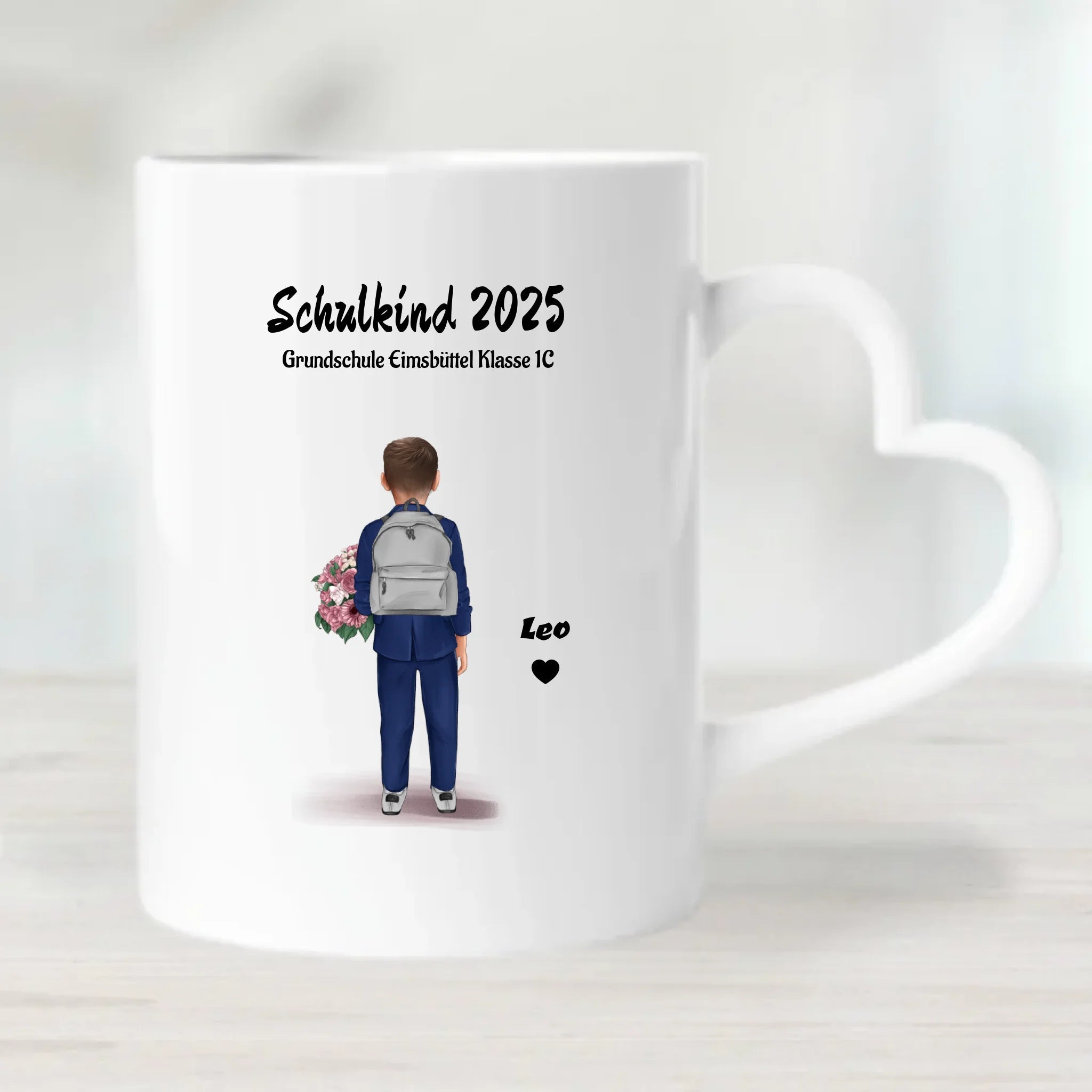 Schulanfänger Junge Tasse personalisiert - Cantty