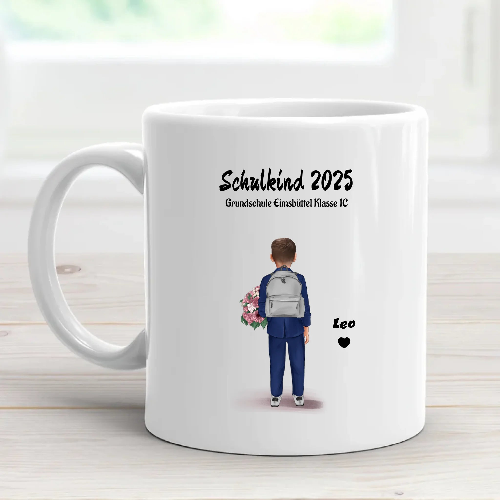 Schulanfänger Junge Tasse personalisiert - Cantty