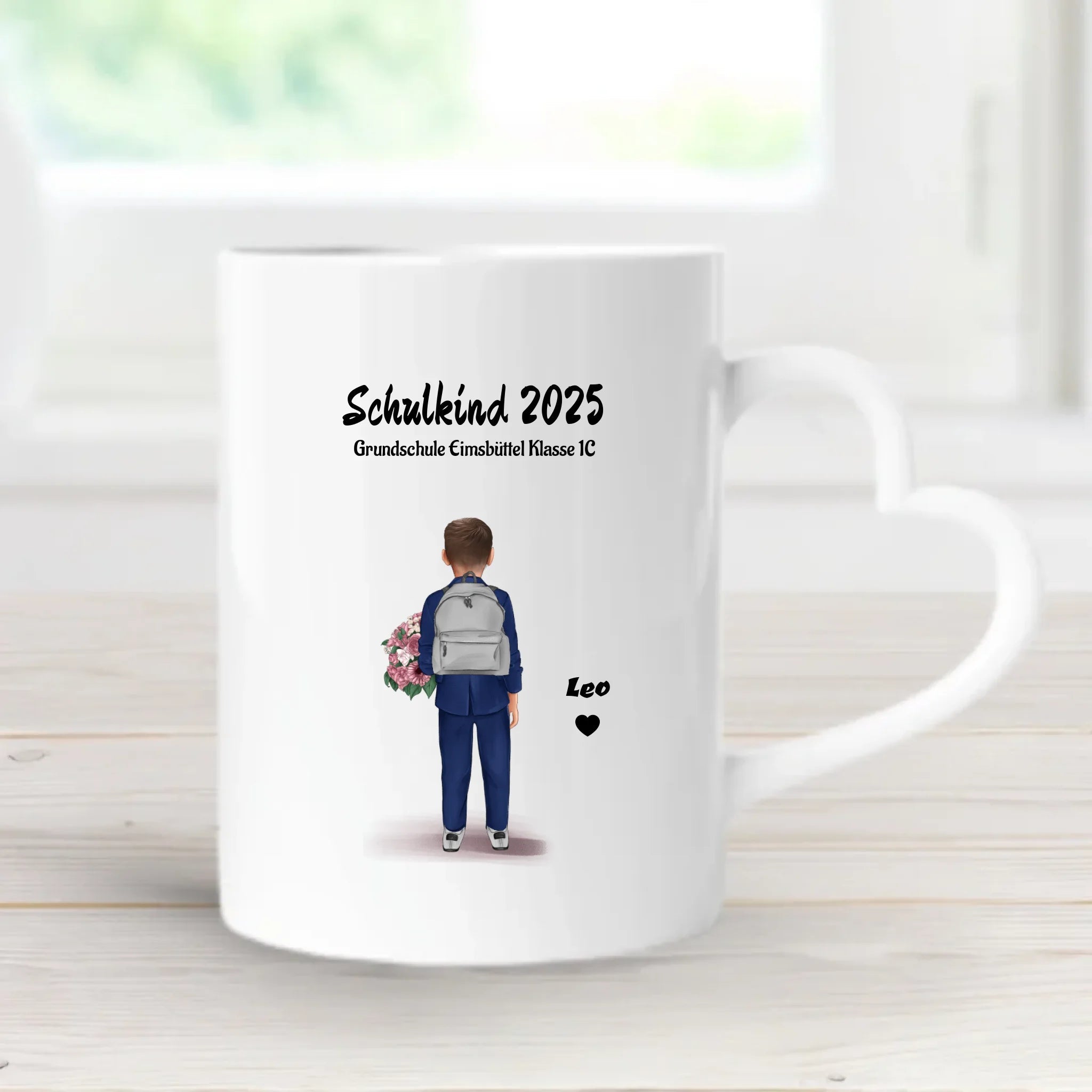 Schulanfänger Junge Tasse personalisiert - Cantty