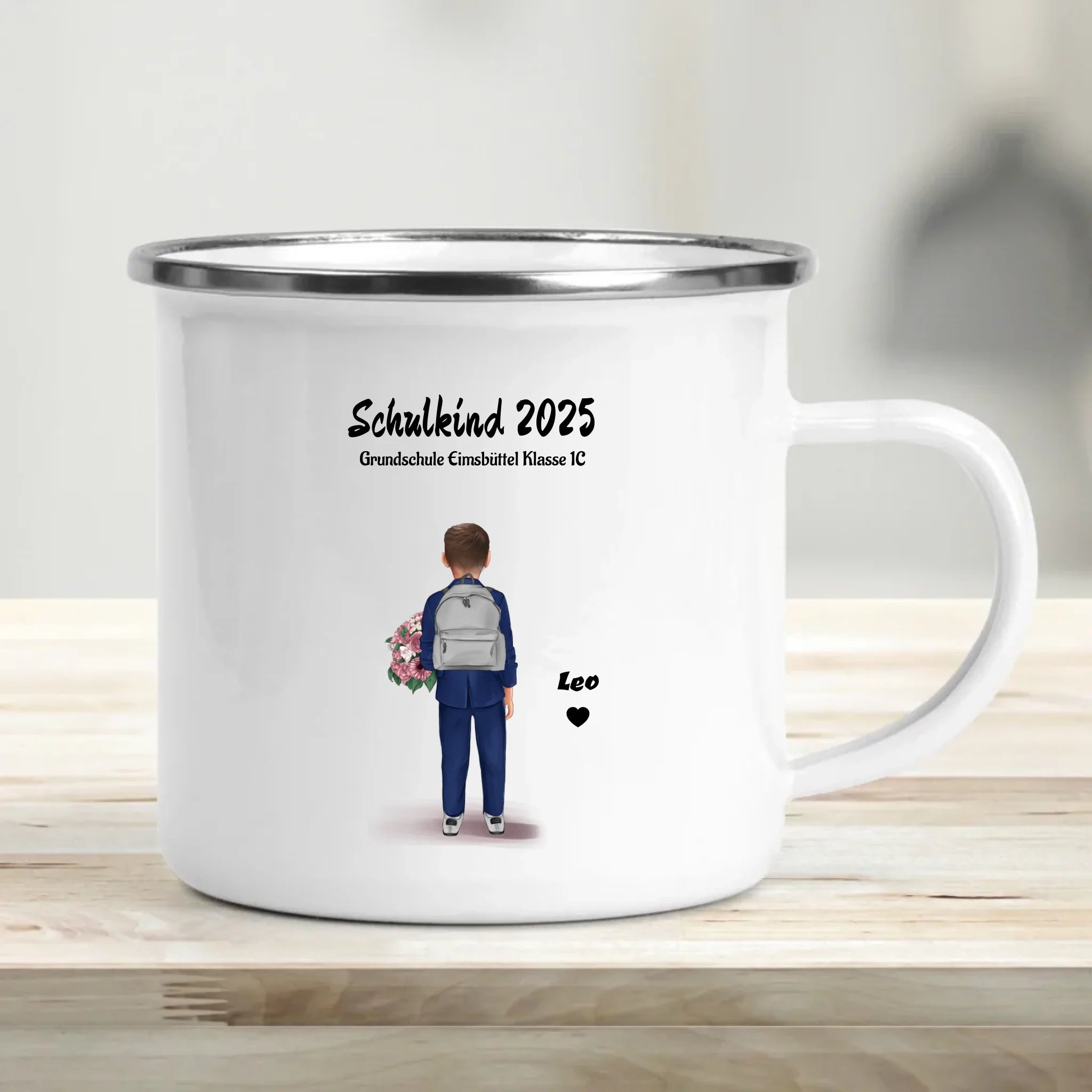 Schulanfänger Junge Tasse personalisiert - Cantty