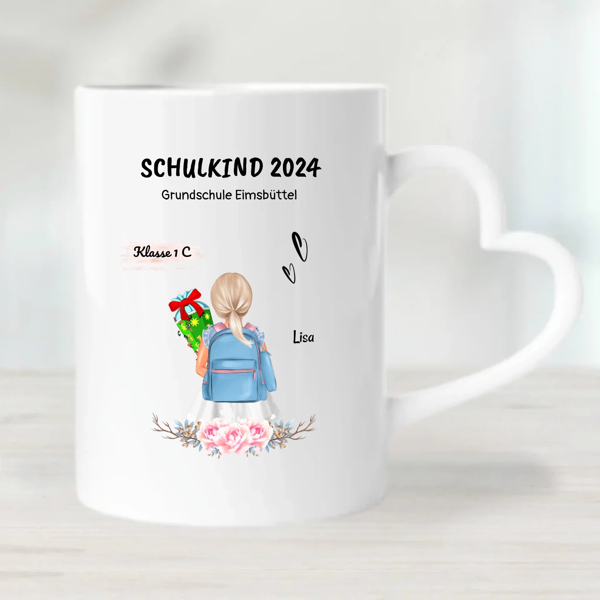 Schulkind 2024 Tasse Geschenk Mädchen - Cantty