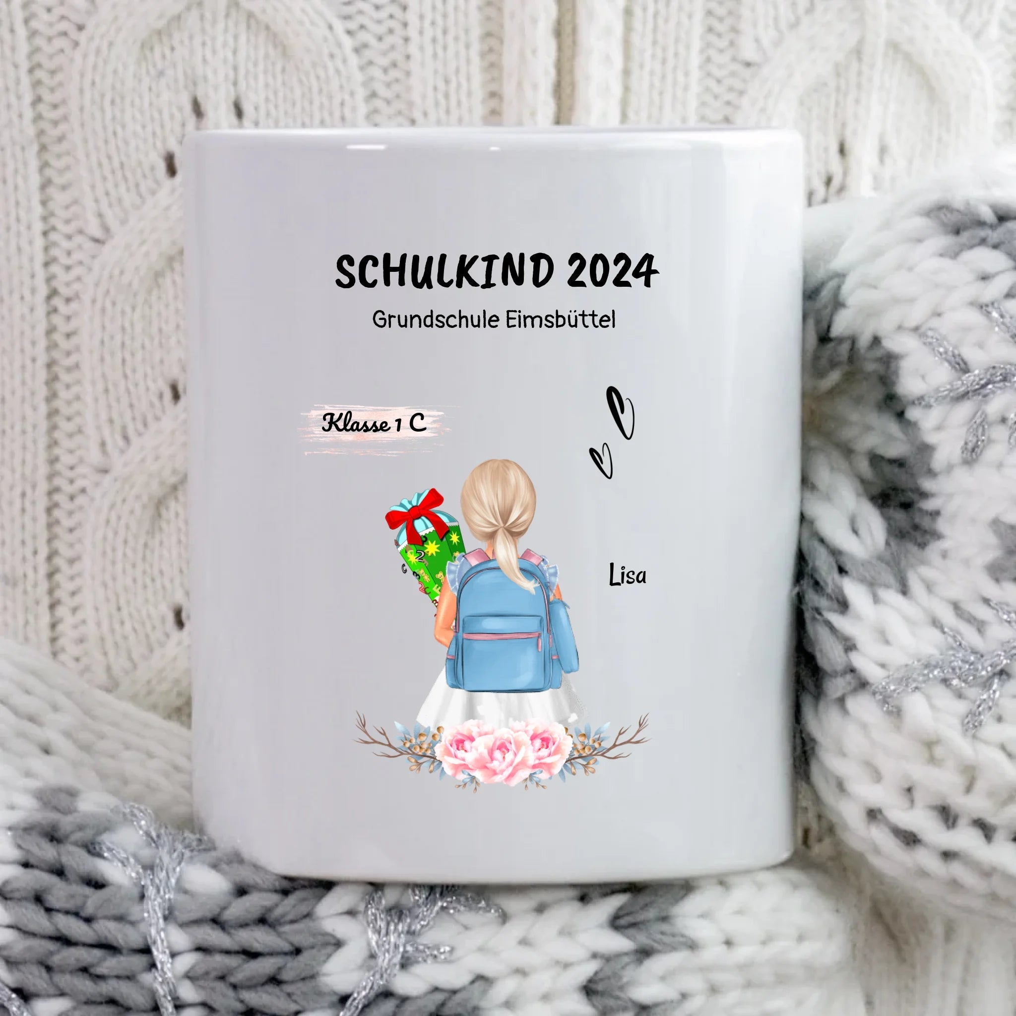Schulkind 2024 Tasse Geschenk Mädchen - Cantty