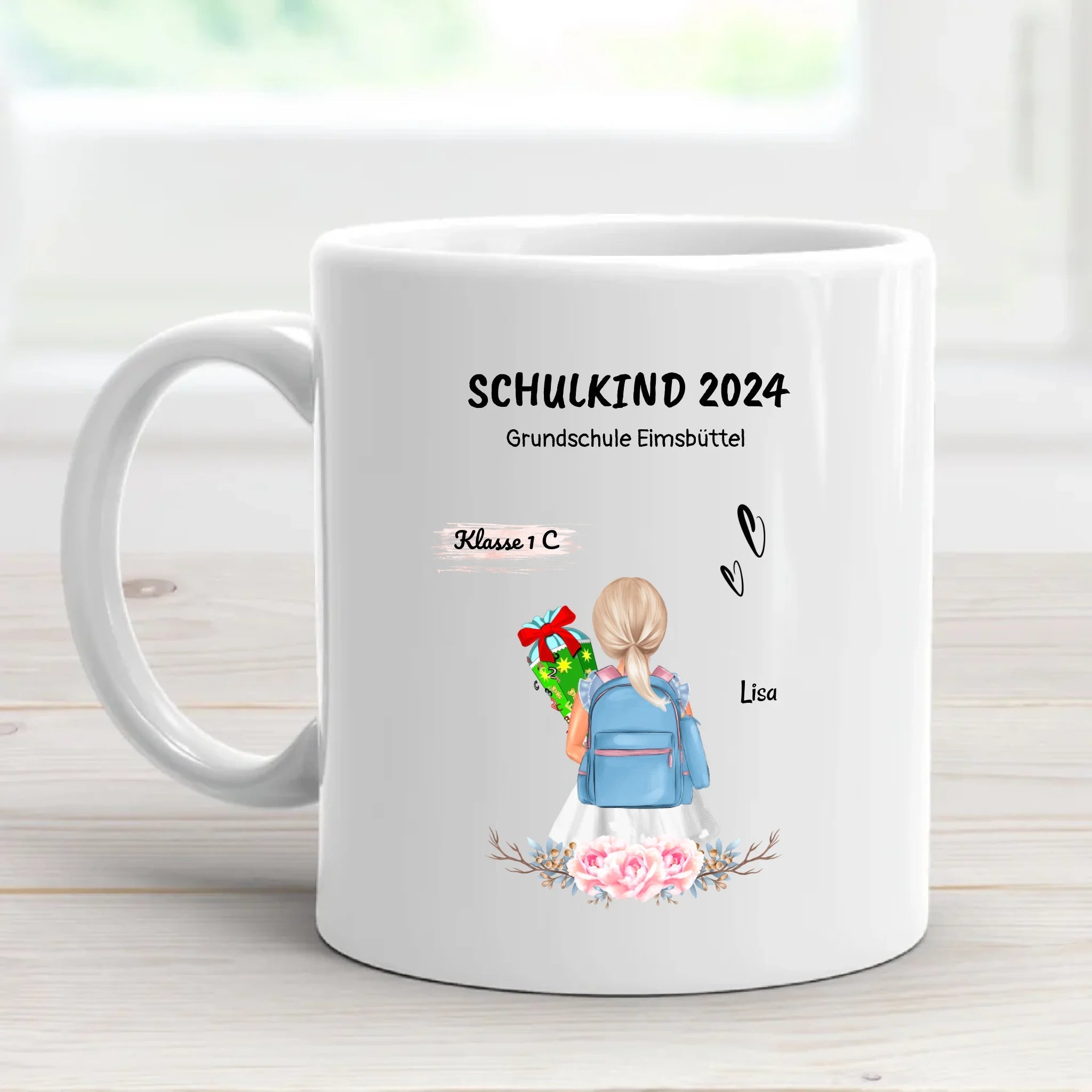Schulkind 2024 Tasse Geschenk Mädchen - Cantty