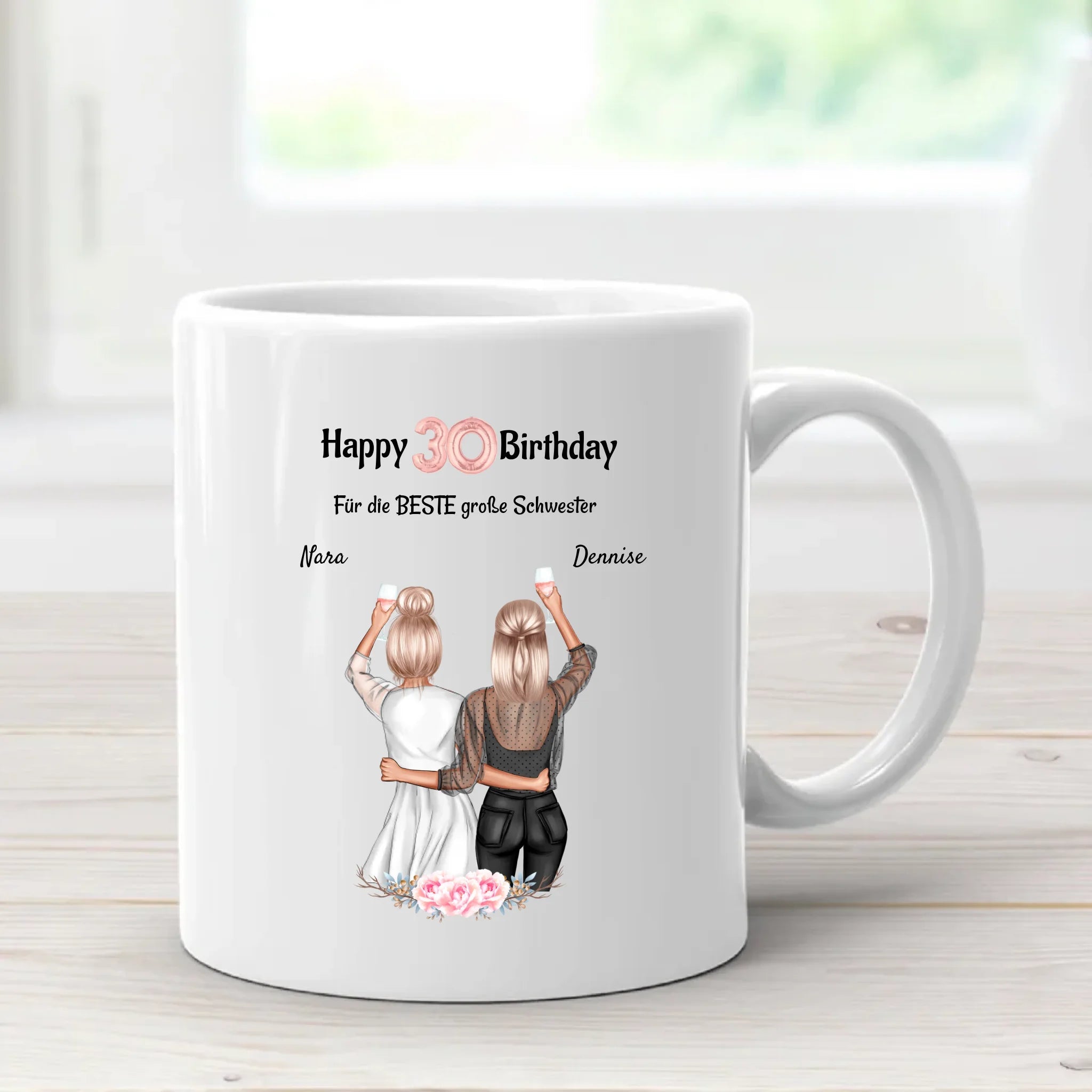 Schwester 30 Geburtstagsgeschenk personalisierte Tasse - Cantty