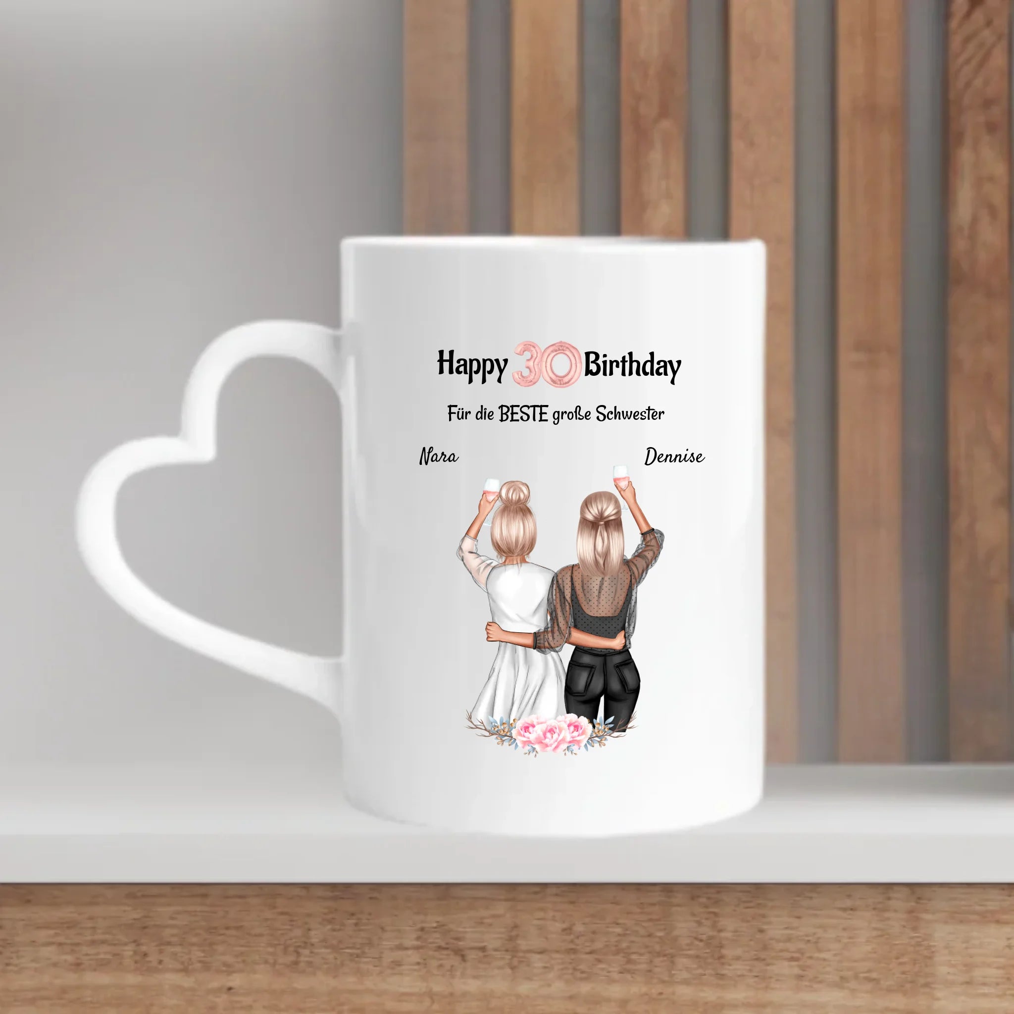 Schwester 30 Geburtstagsgeschenk personalisierte Tasse - Cantty