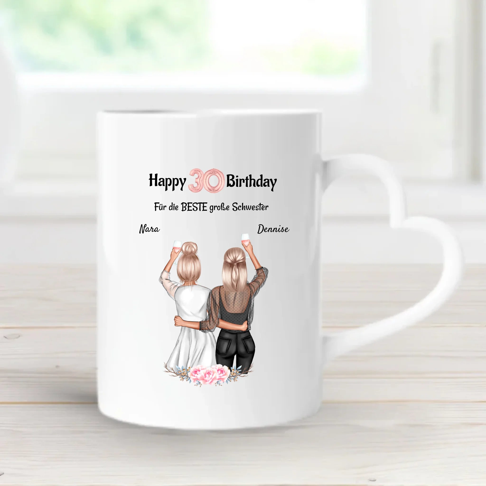 Schwester 30 Geburtstagsgeschenk personalisierte Tasse - Cantty