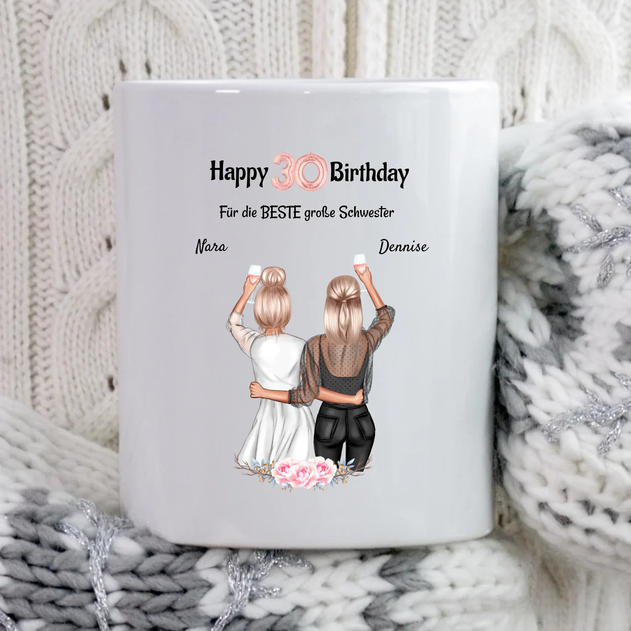 Schwester 30 Geburtstagsgeschenk personalisierte Tasse - Cantty