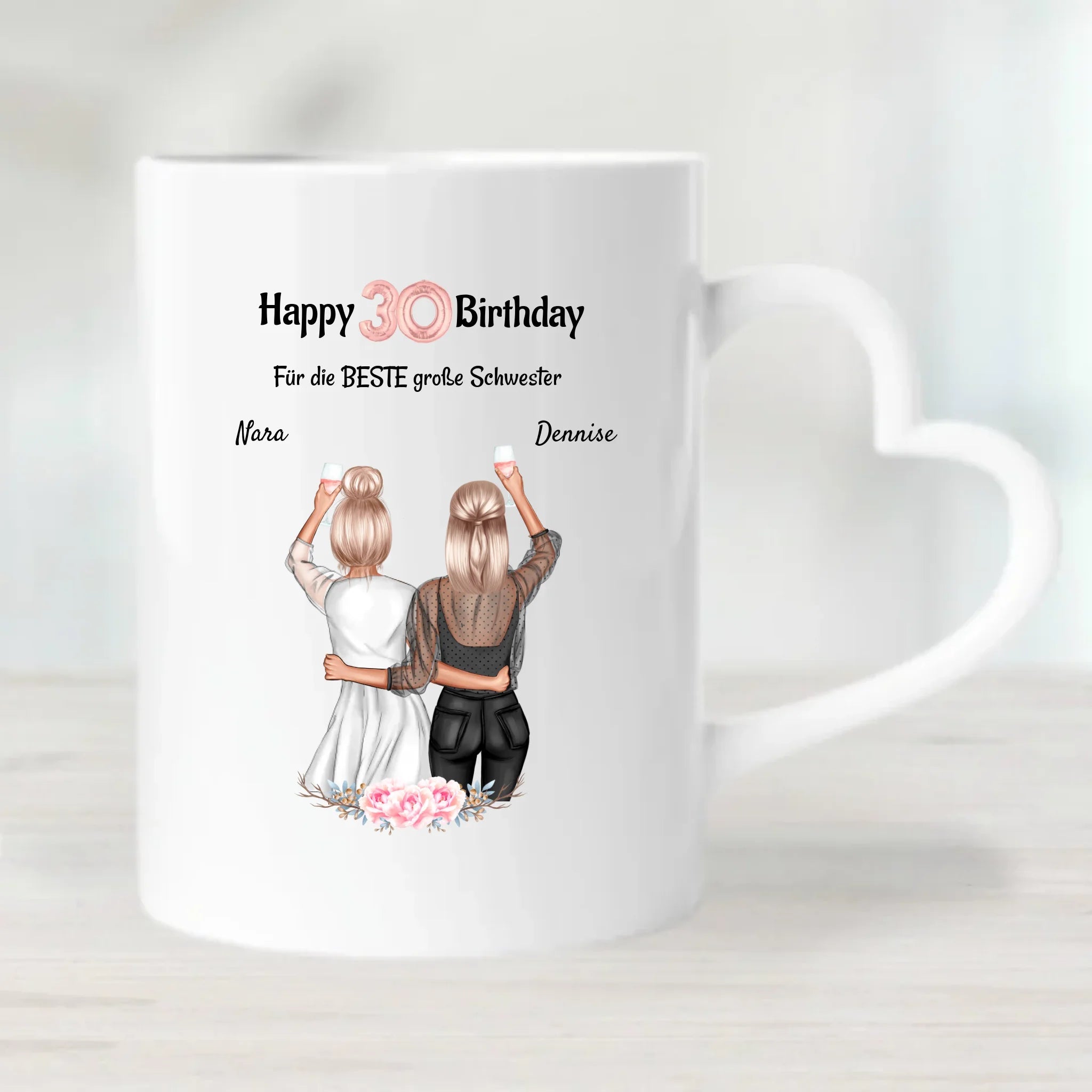 Schwester 30 Geburtstagsgeschenk personalisierte Tasse - Cantty