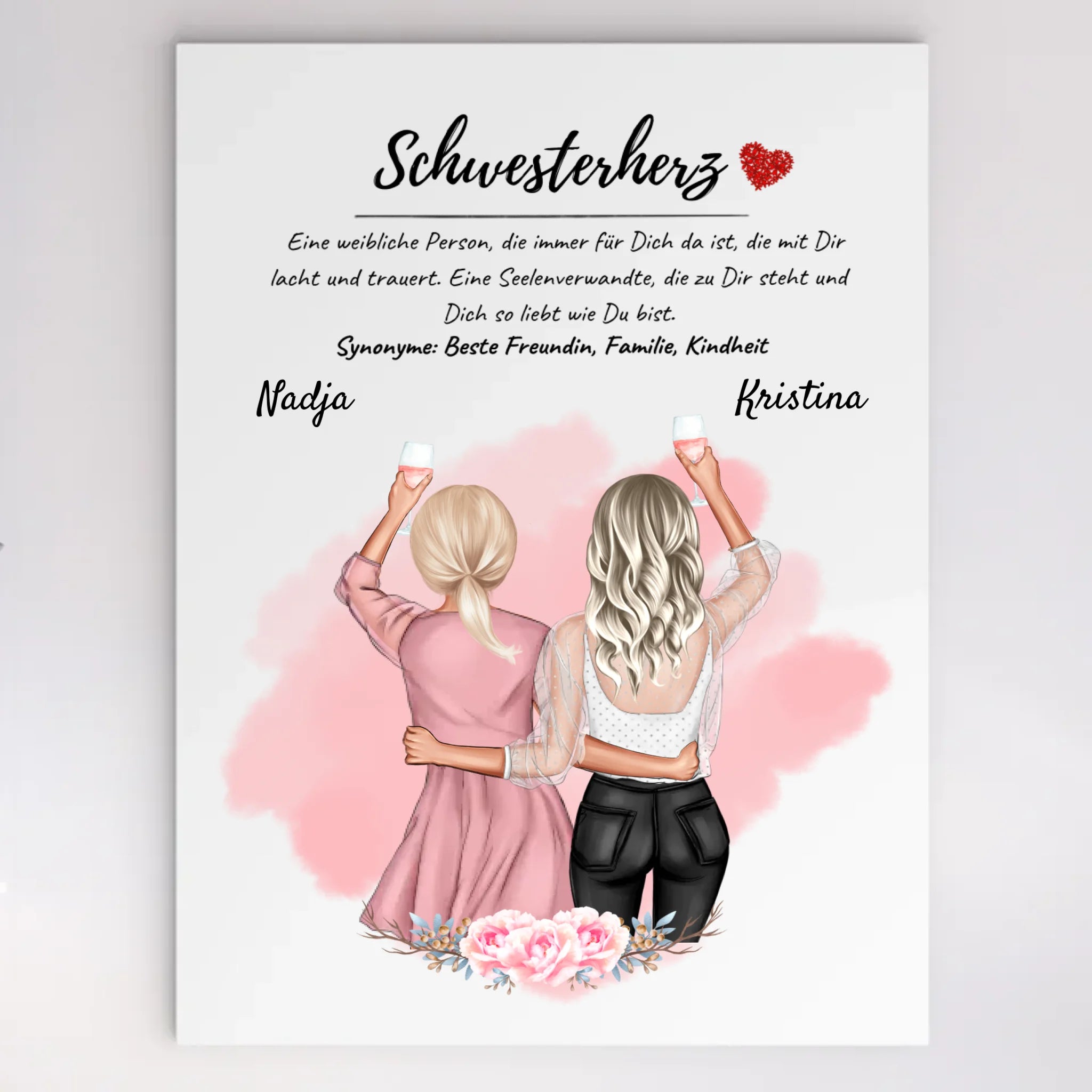 Schwester Acrylglas Bild Geschenk personalisiert - Cantty