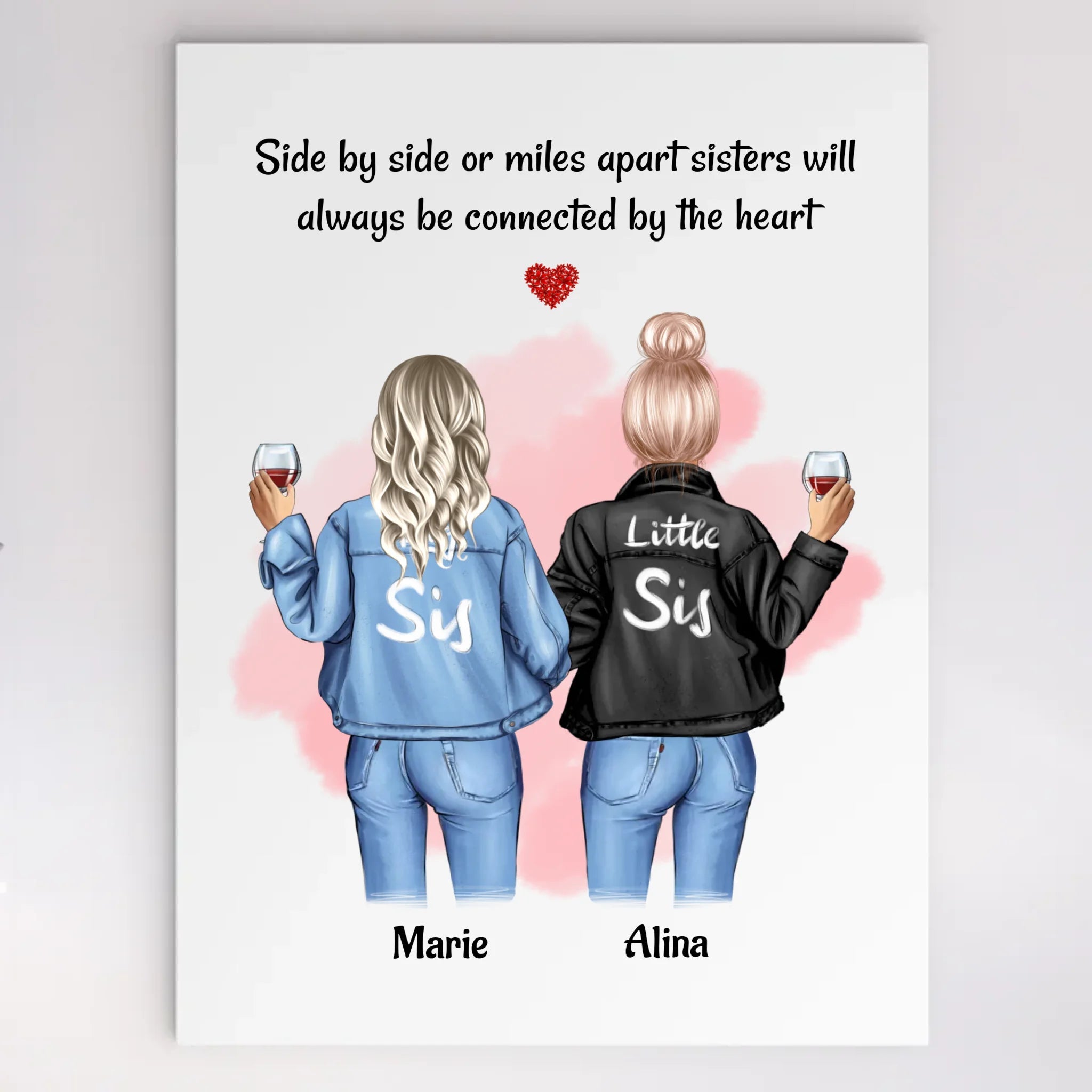 Schwester Acrylglas Geschenk mit Name & Spruch personalisieren - Cantty