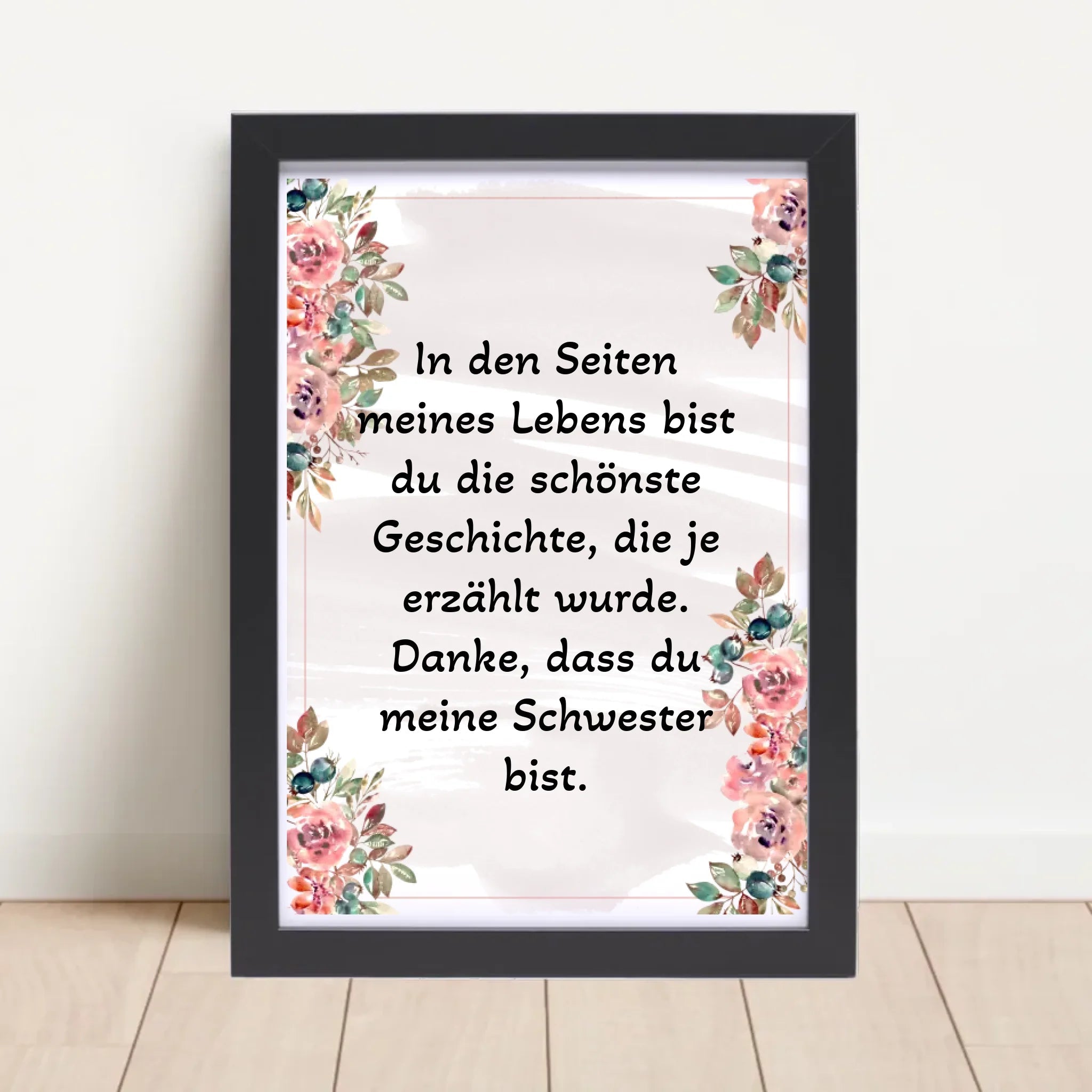 Schwester Danke Spruch Poster Geschenk personalisieren - Cantty