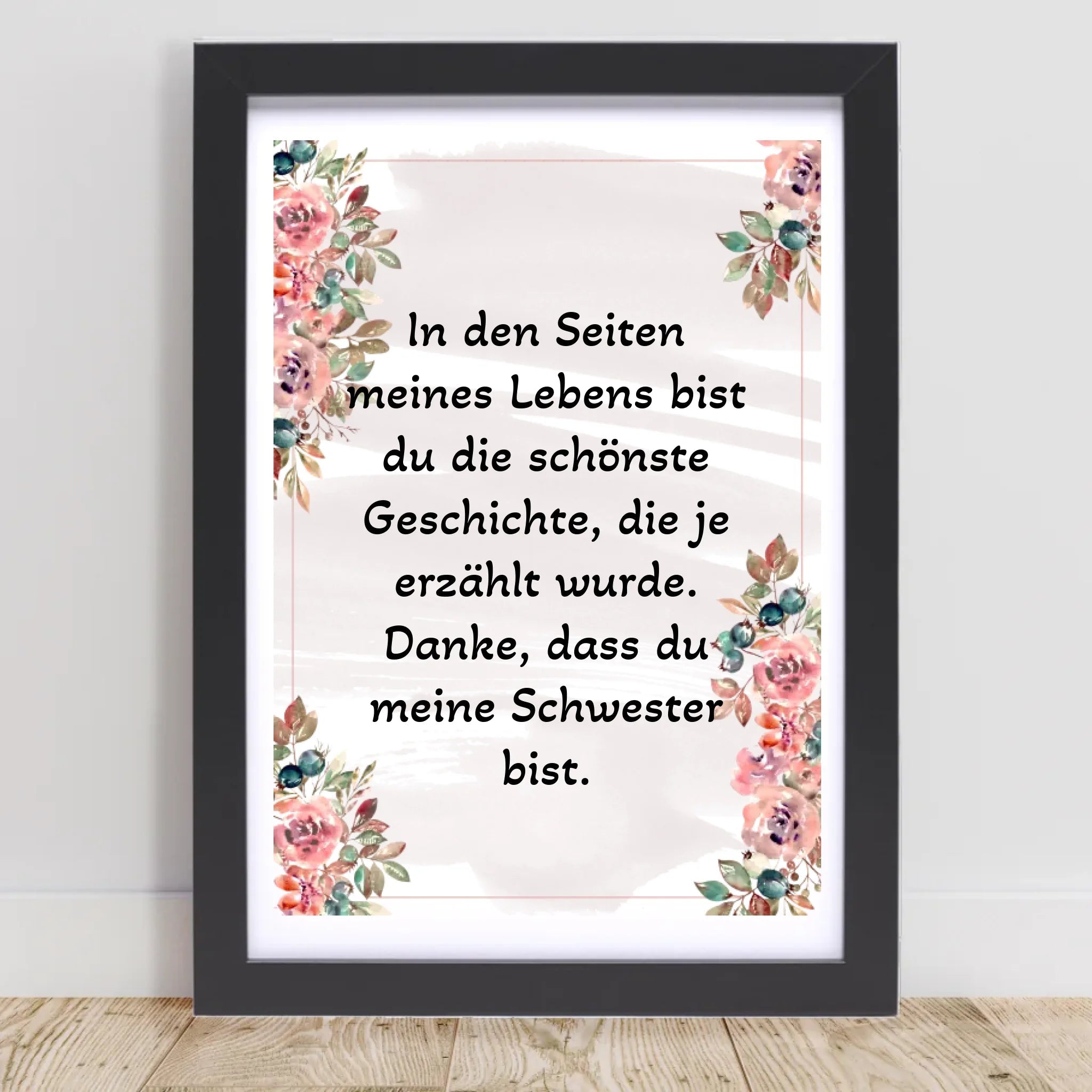 Schwester Danke Spruch Poster Geschenk personalisieren - Cantty