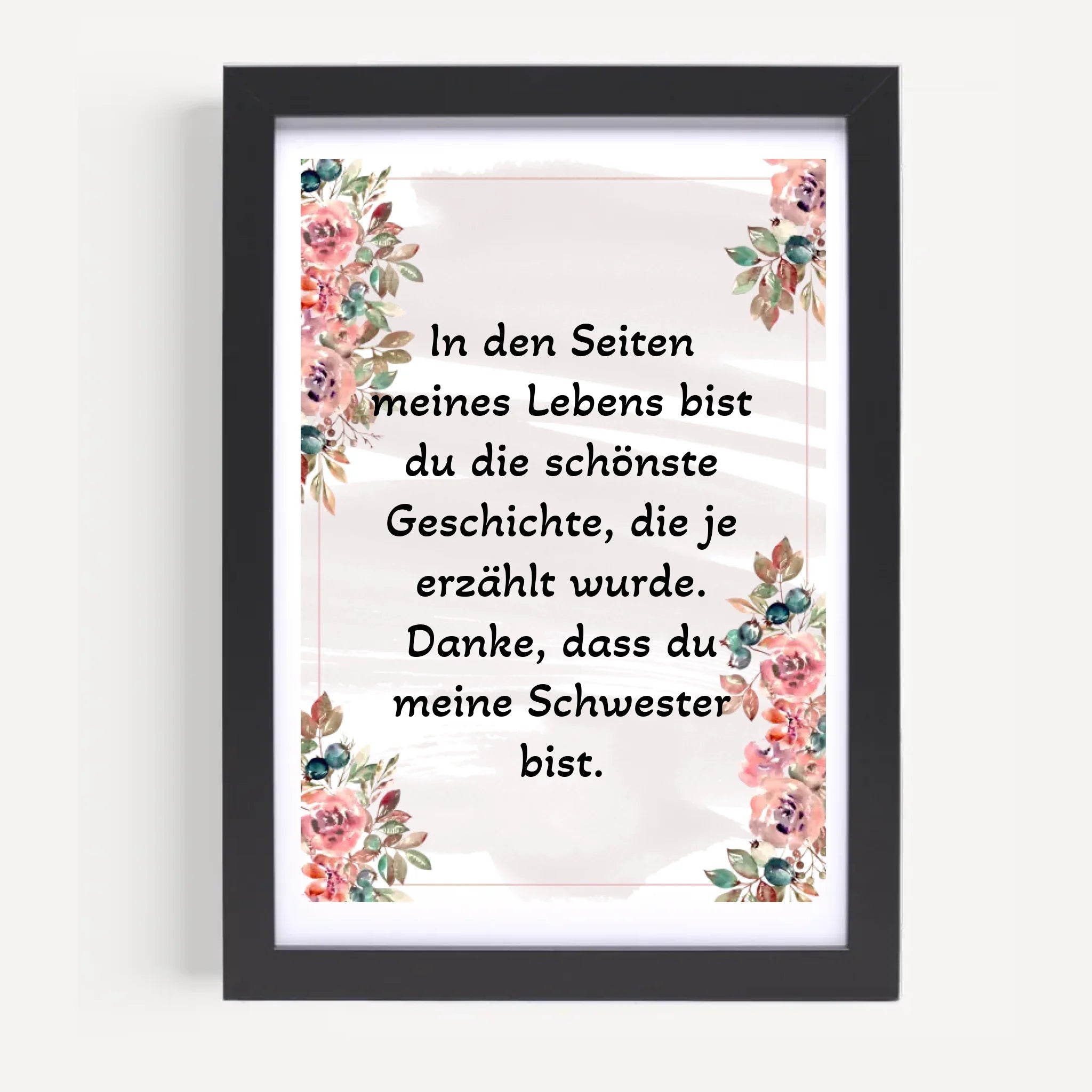 Schwester Danke Spruch Poster Geschenk personalisieren - Cantty