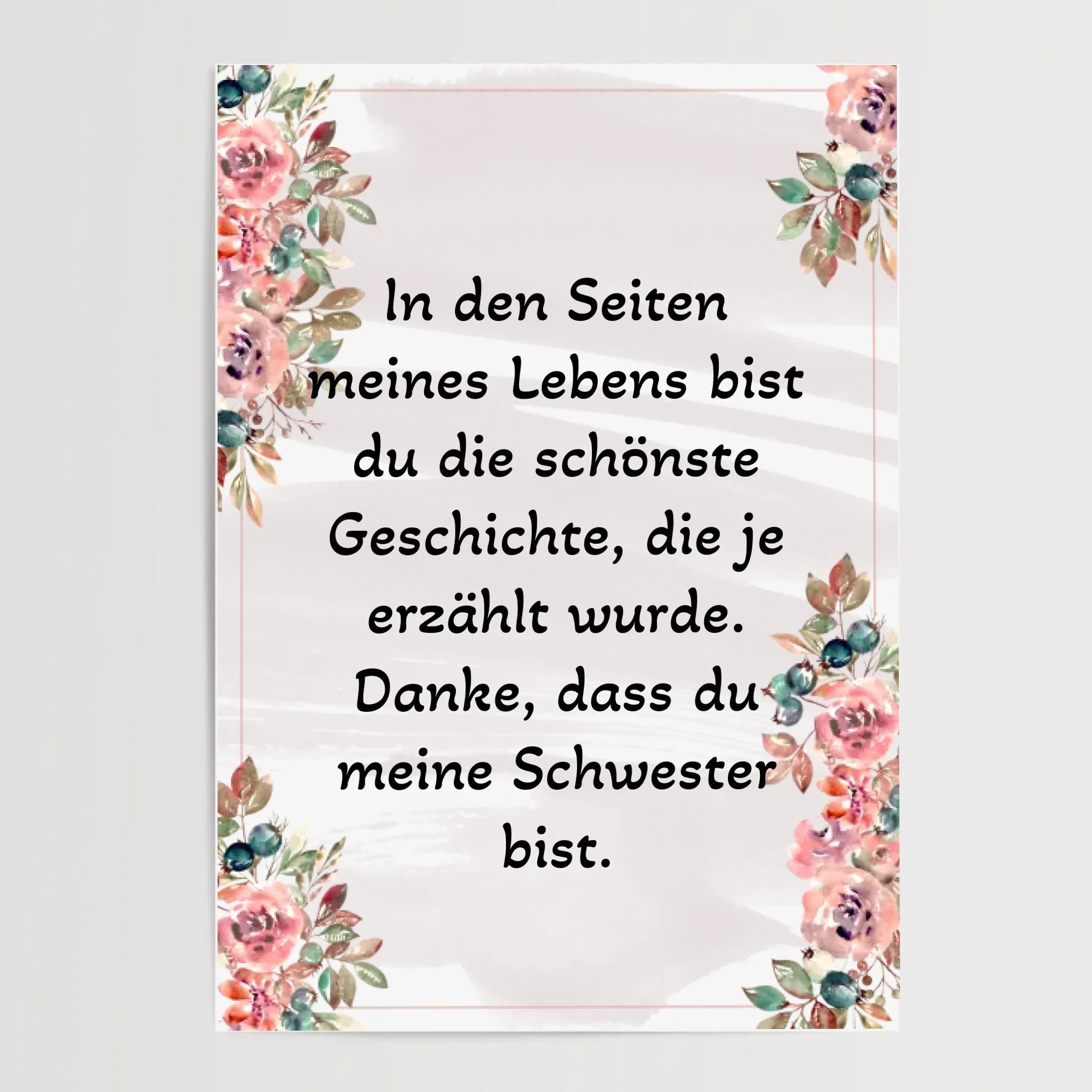 Schwester Danke Spruch Poster Geschenk personalisieren - Cantty