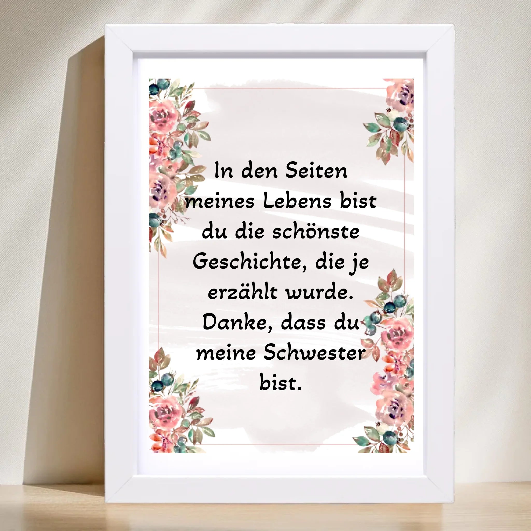 Schwester Danke Spruch Poster Geschenk personalisieren - Cantty