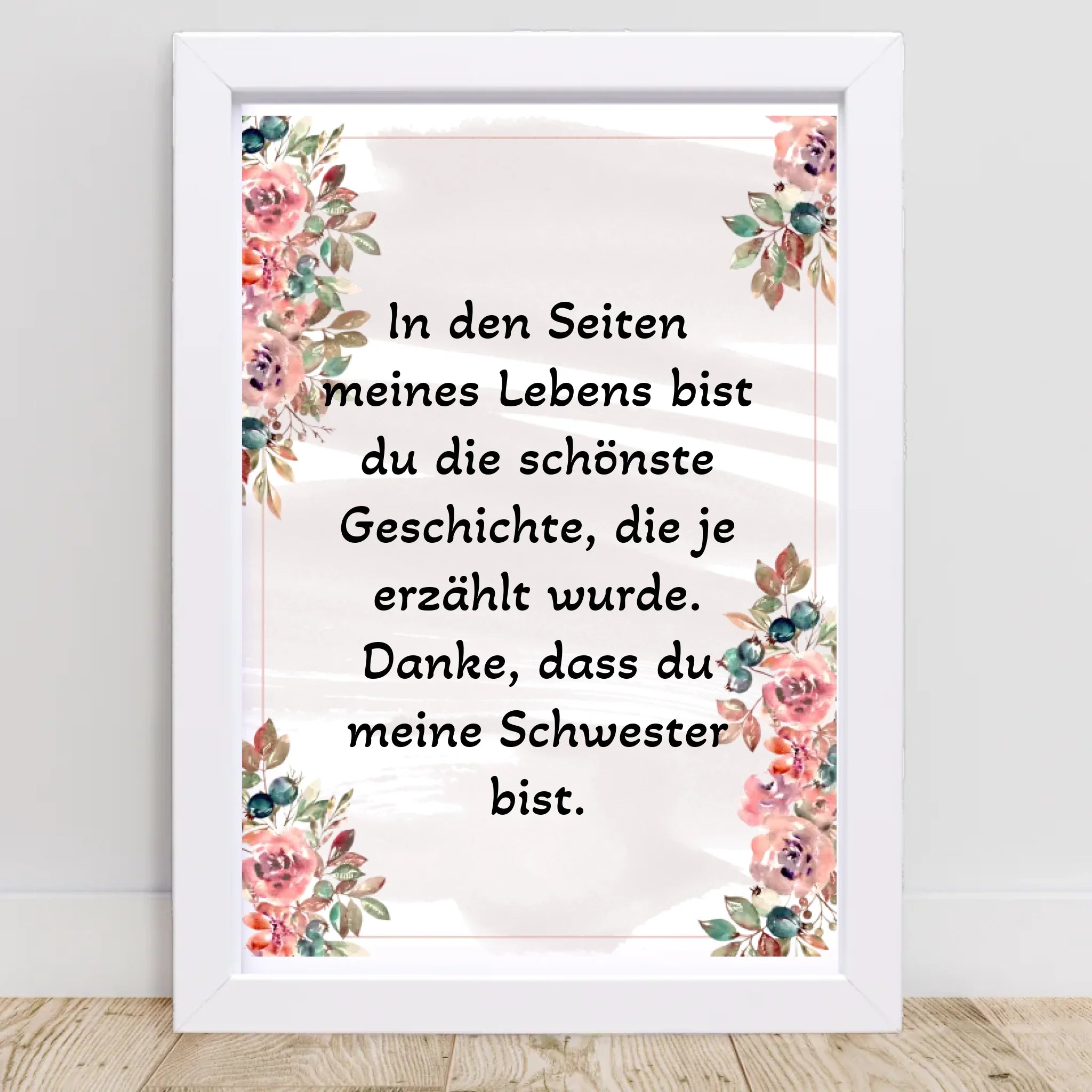 Schwester Danke Spruch Poster Geschenk personalisieren - Cantty
