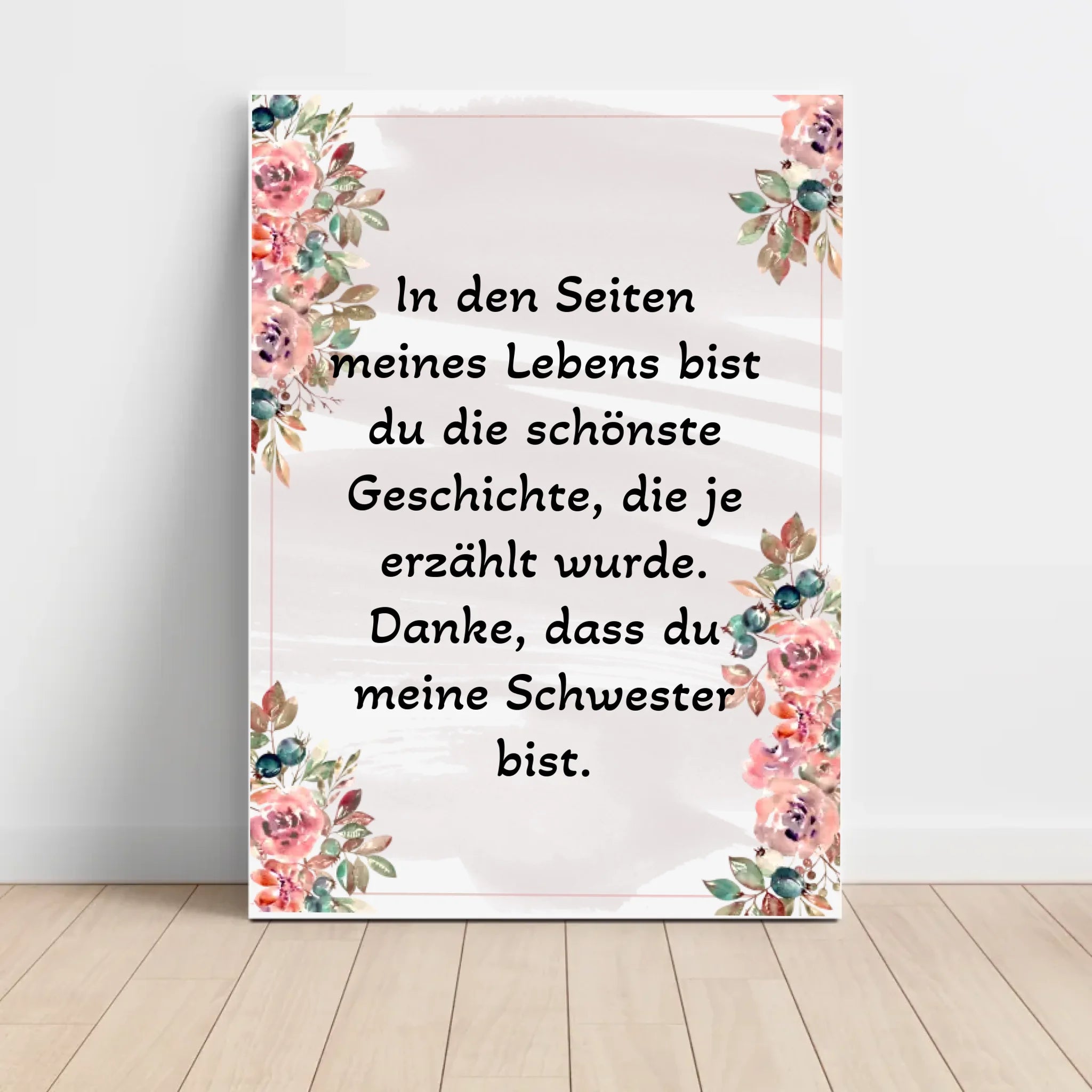 Schwester Danke Spruch Poster Geschenk personalisieren - Cantty