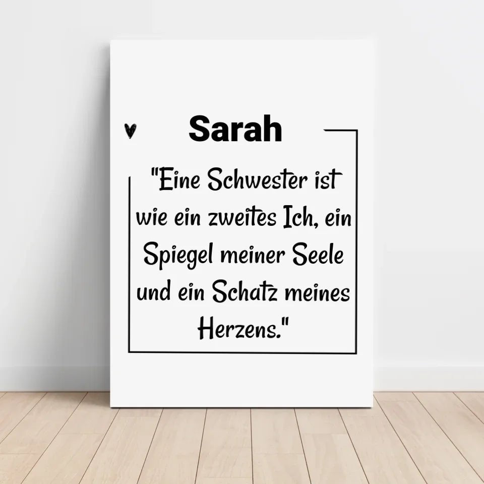 Schwester Definition Poster mit Name und Spruch personalisiert - Cantty