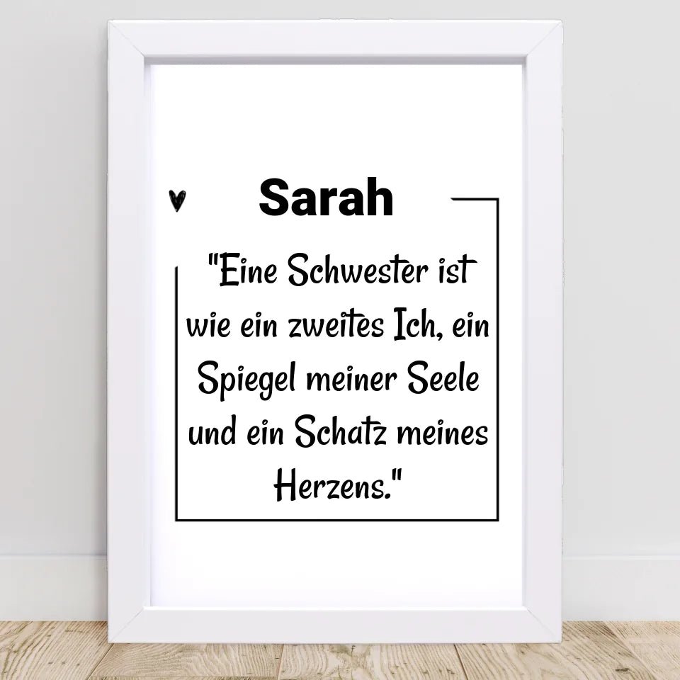Schwester Definition Poster mit Name und Spruch personalisiert - Cantty