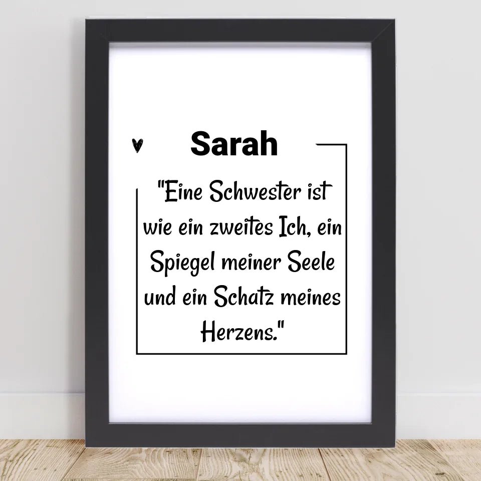 Schwester Definition Poster mit Name und Spruch personalisiert - Cantty