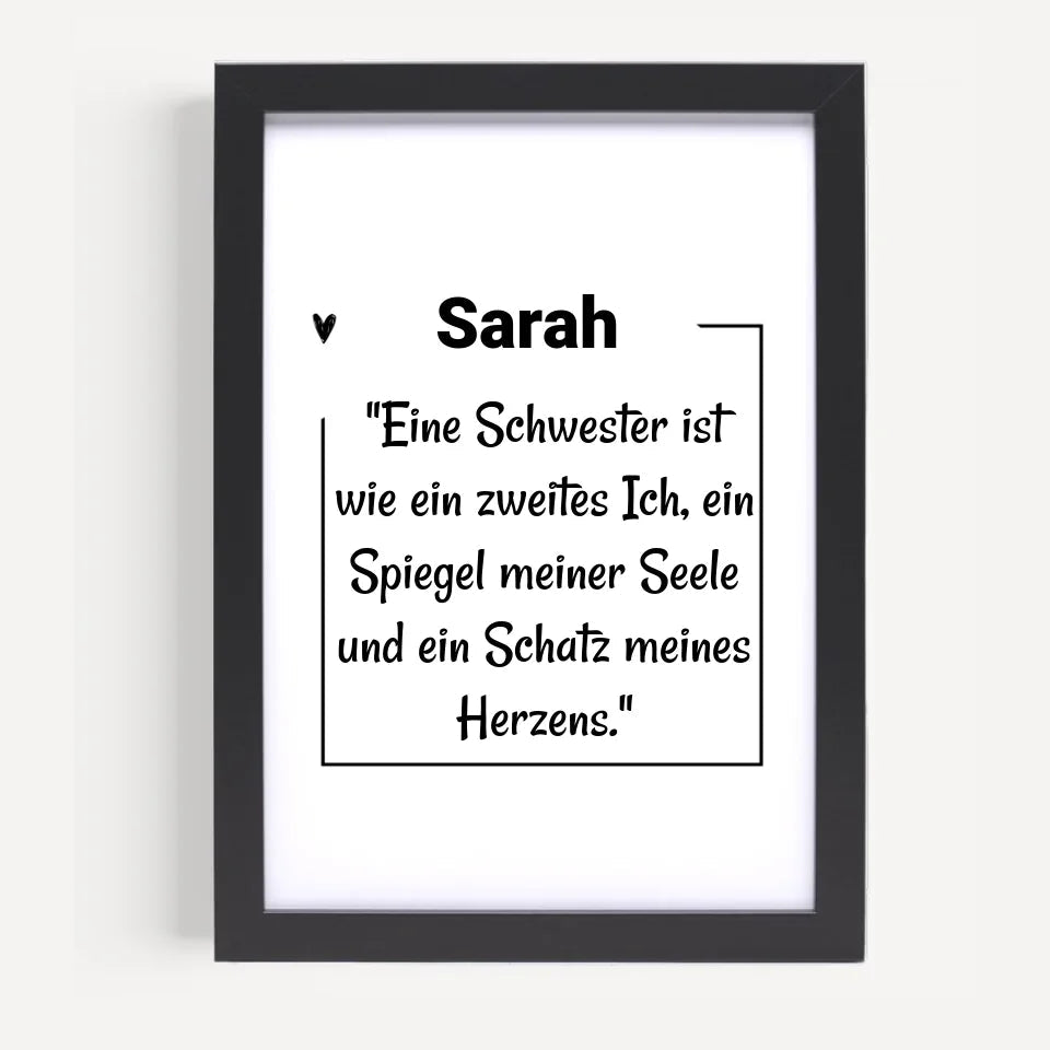 Schwester Definition Poster mit Name und Spruch personalisiert - Cantty