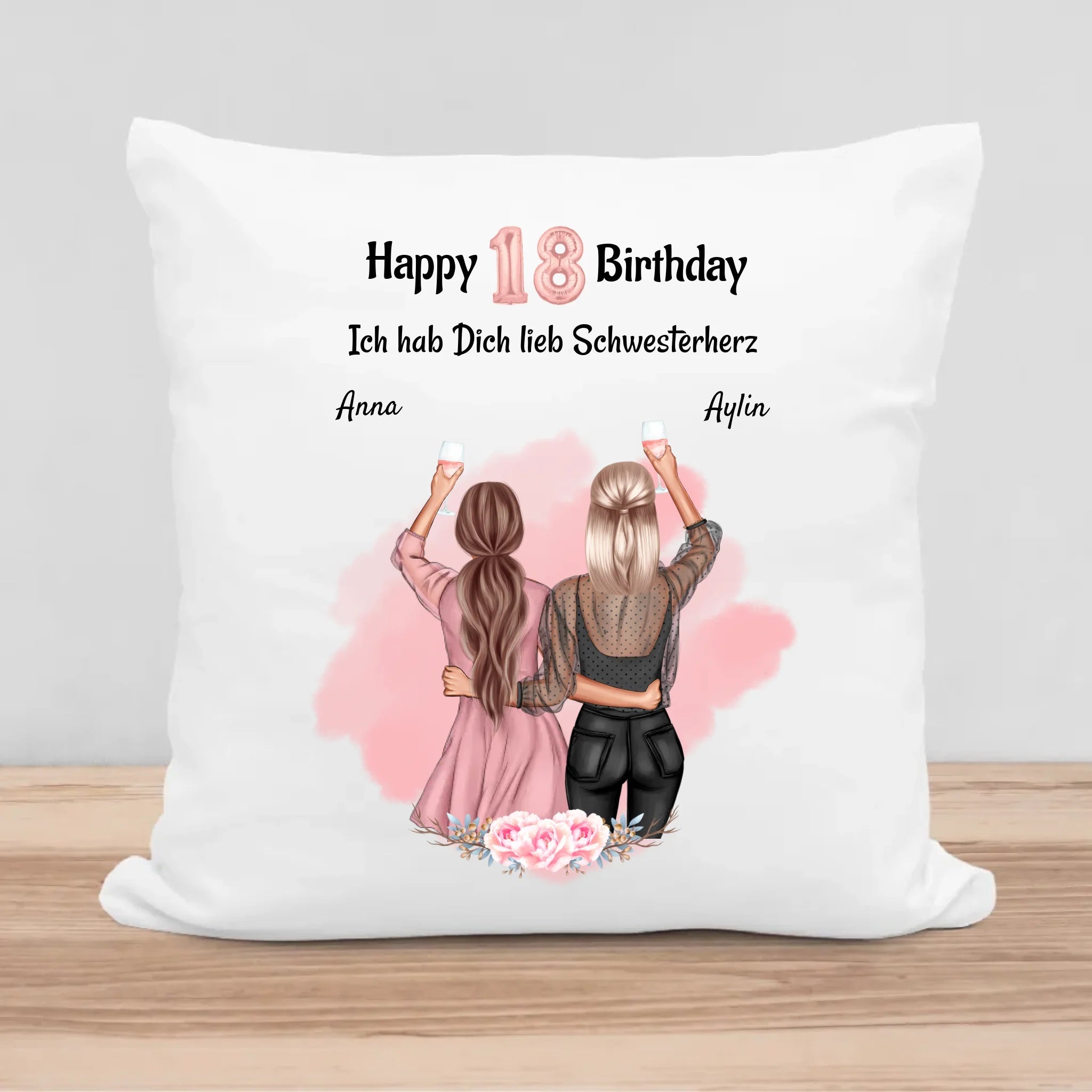 Schwester Geburtstagsgeschenk Deko Kissen inkl. Füllung - Cantty