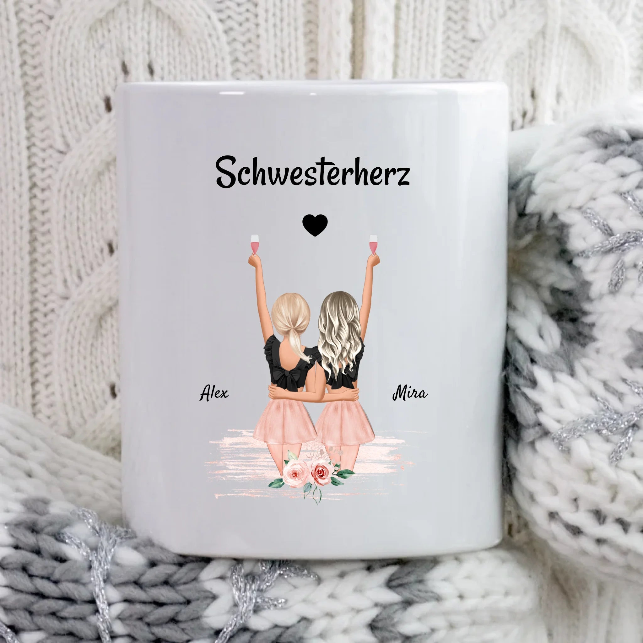 Schwester Geschenk Tasse personalisiert - Cantty