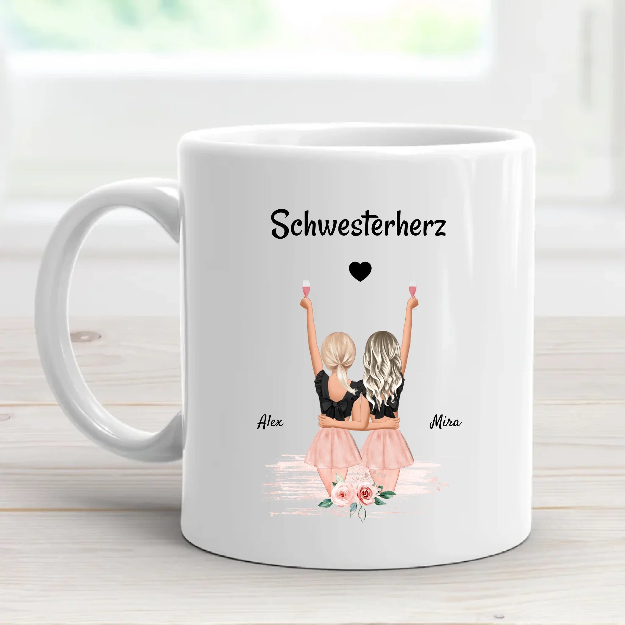 Schwester Geschenk Tasse personalisiert - Cantty