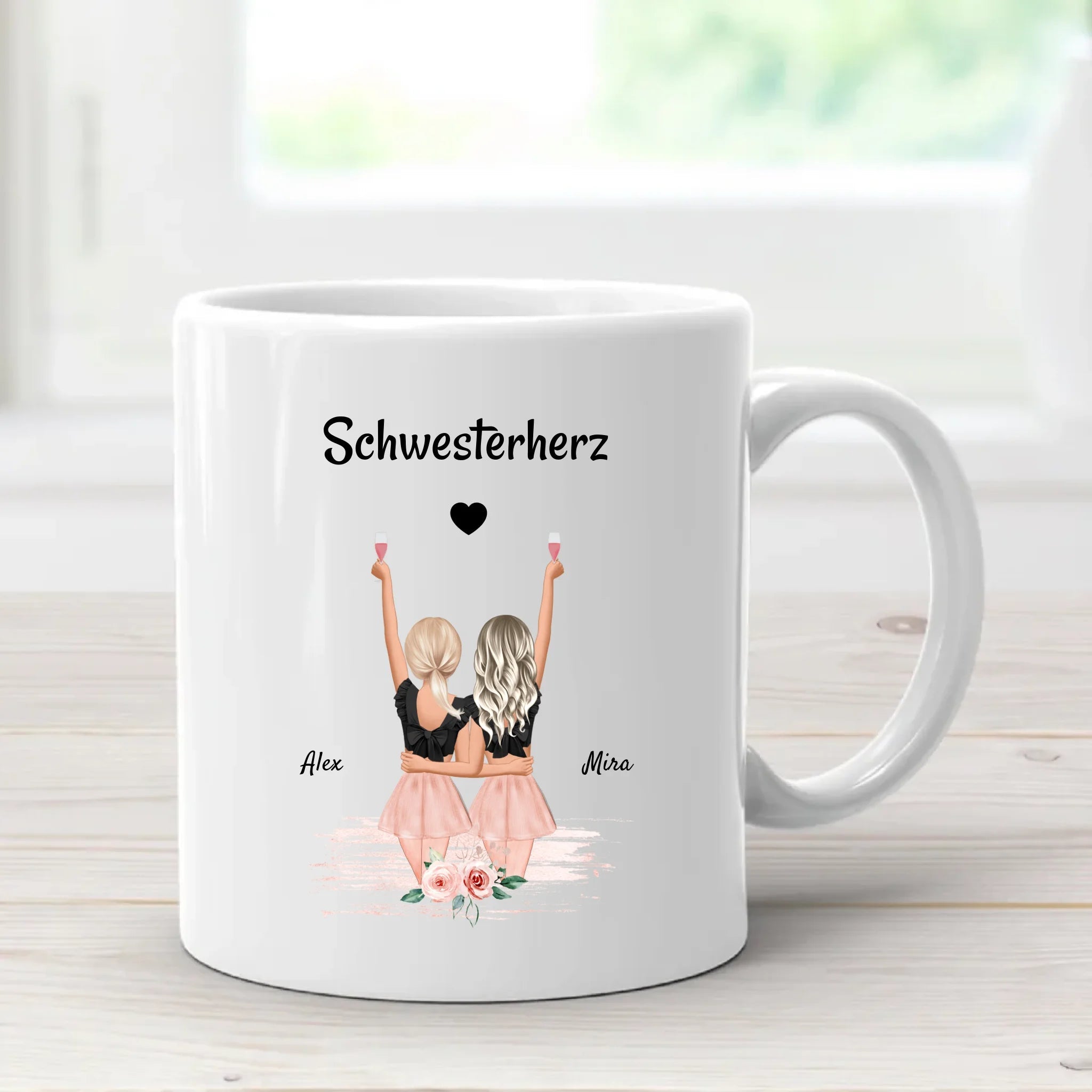 Schwester Geschenk Tasse personalisiert - Cantty