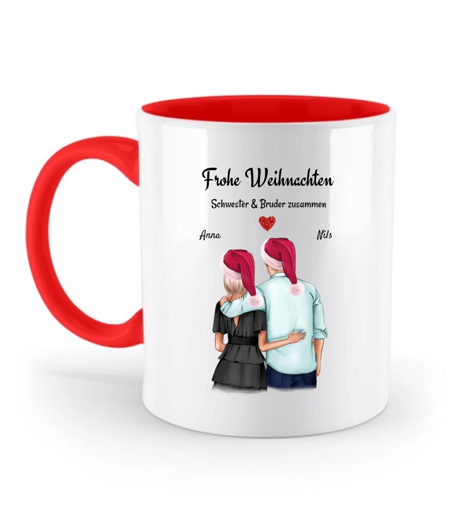 Schwester Kaffeetasse personalisiert Weihnachtsgeschenk Bruder - Cantty