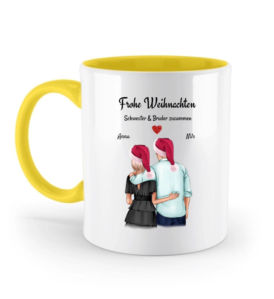 Schwester Kaffeetasse personalisiert Weihnachtsgeschenk Bruder - Cantty