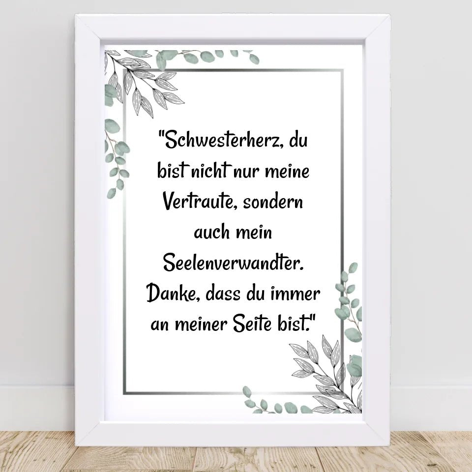 Schwester Spruch Poster Geschenk personalisiert - Cantty
