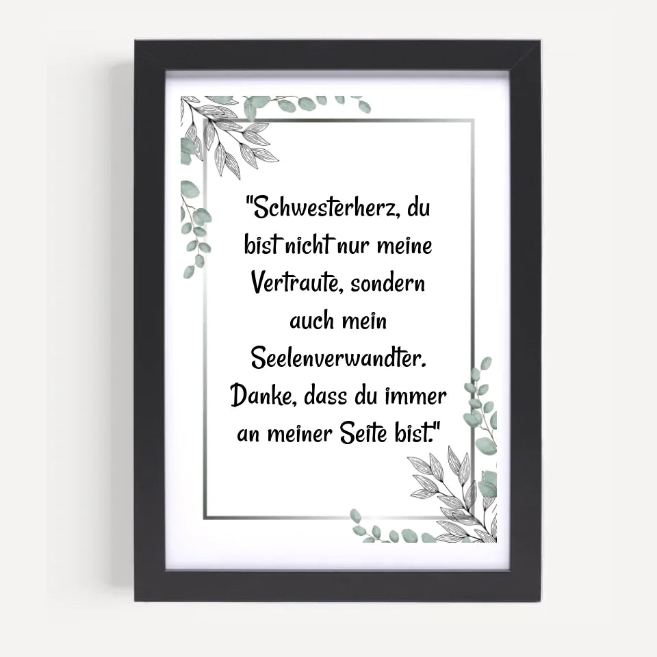 Schwester Spruch Poster Geschenk personalisiert - Cantty