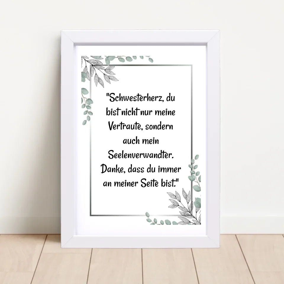 Schwester Spruch Poster Geschenk personalisiert - Cantty