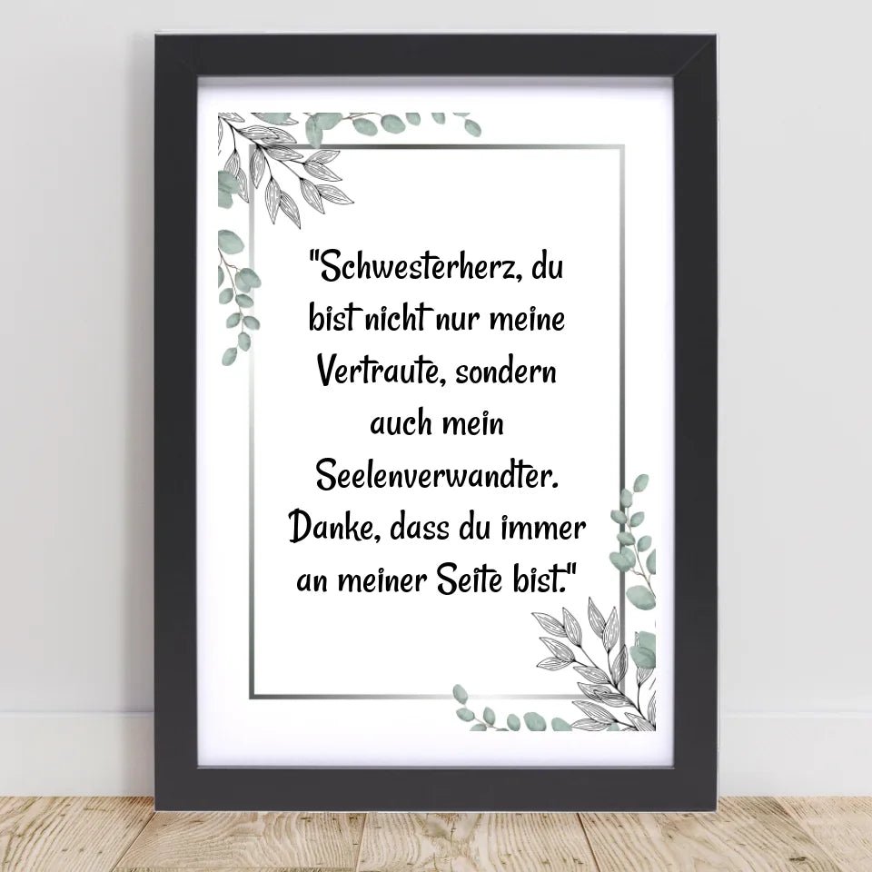 Schwester Spruch Poster Geschenk personalisiert - Cantty