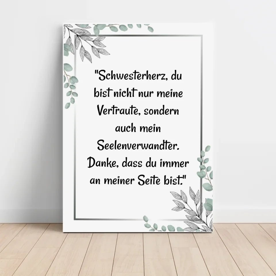 Schwester Spruch Poster Geschenk personalisiert - Cantty