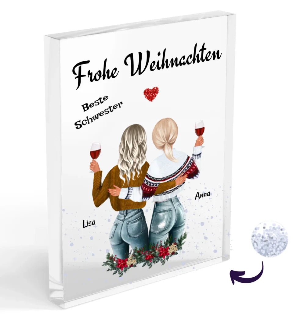Schwester Weihnachtsgeschenk Acrylglas Bild - Cantty