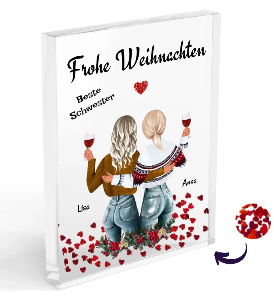 Schwester Weihnachtsgeschenk Acrylglas Bild - Cantty