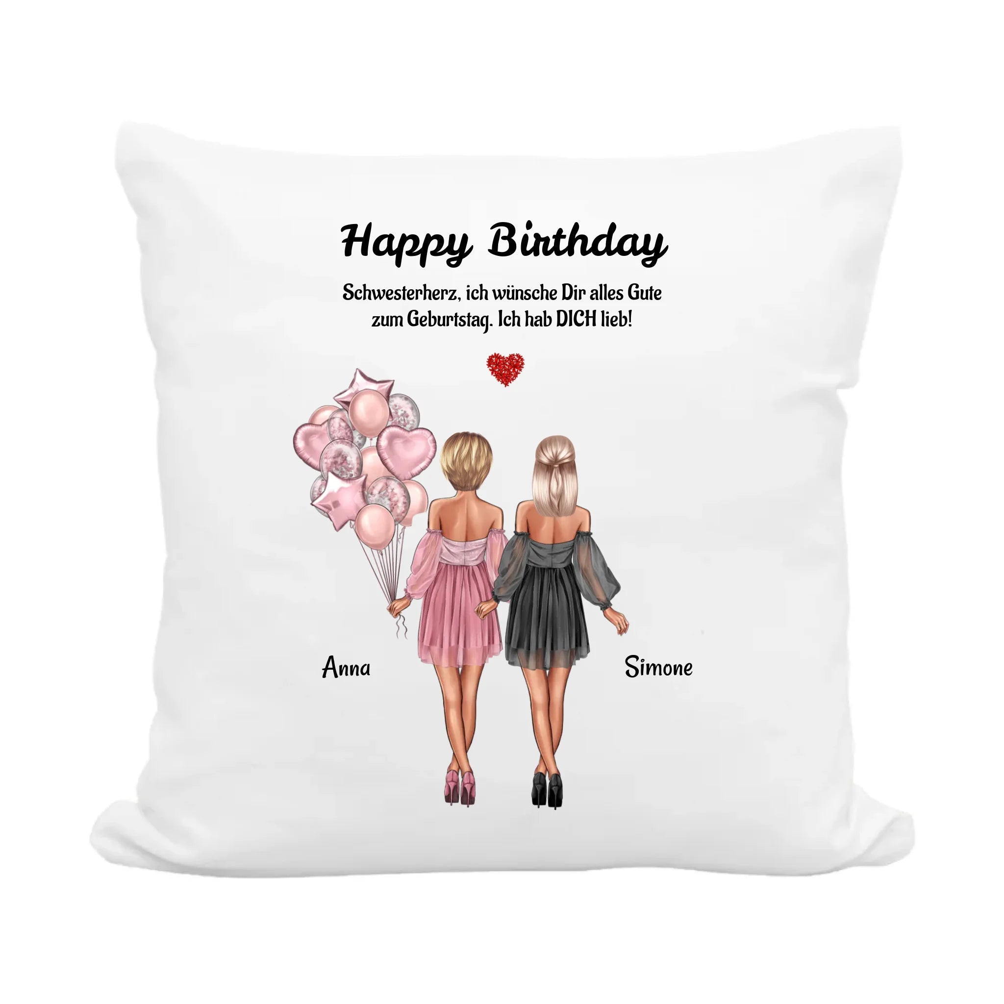 Schwesterherz Geschenk Kissen für 2 Geschwister - Cantty