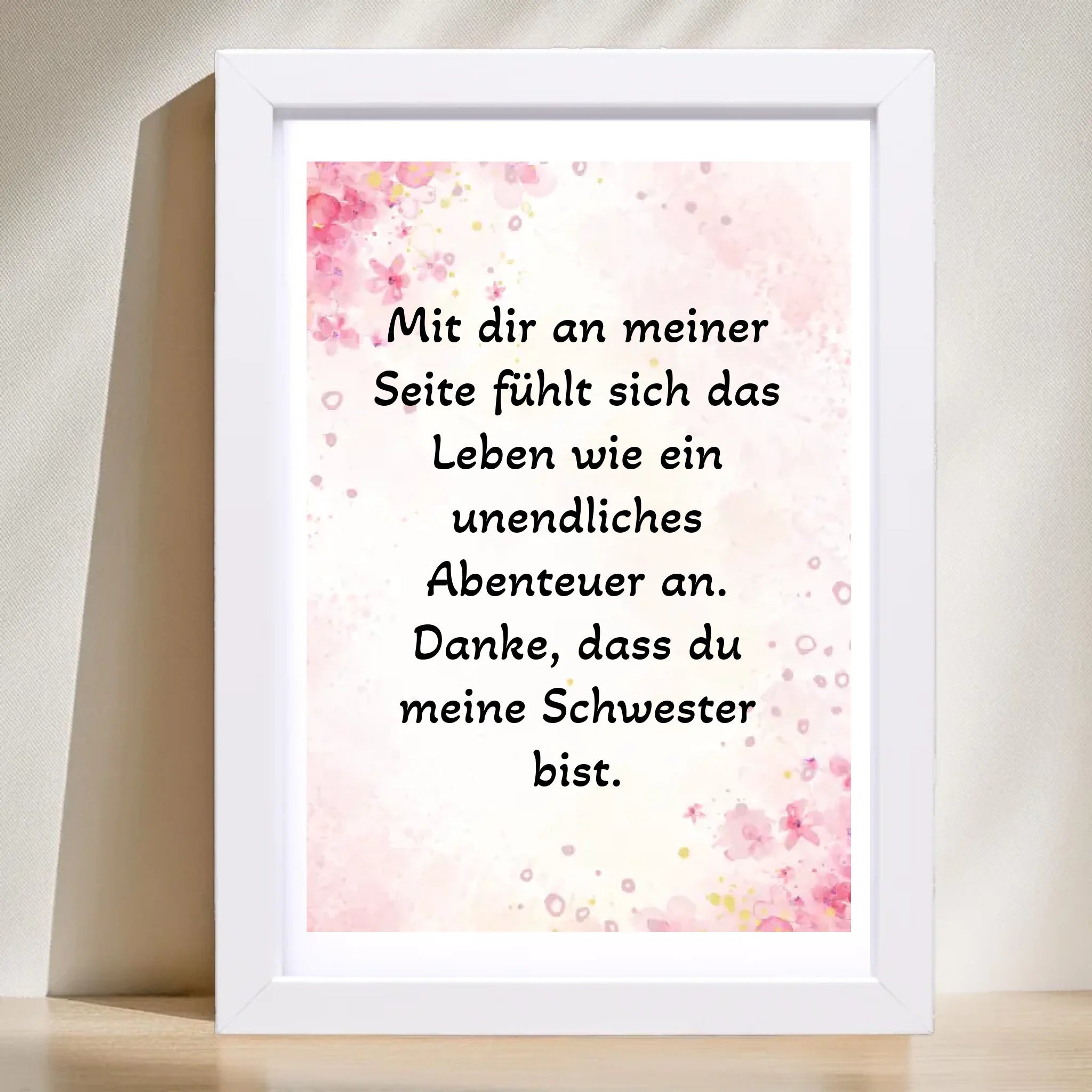 Schwesterherz Spruch Poster Geschenk personalisieren - Cantty