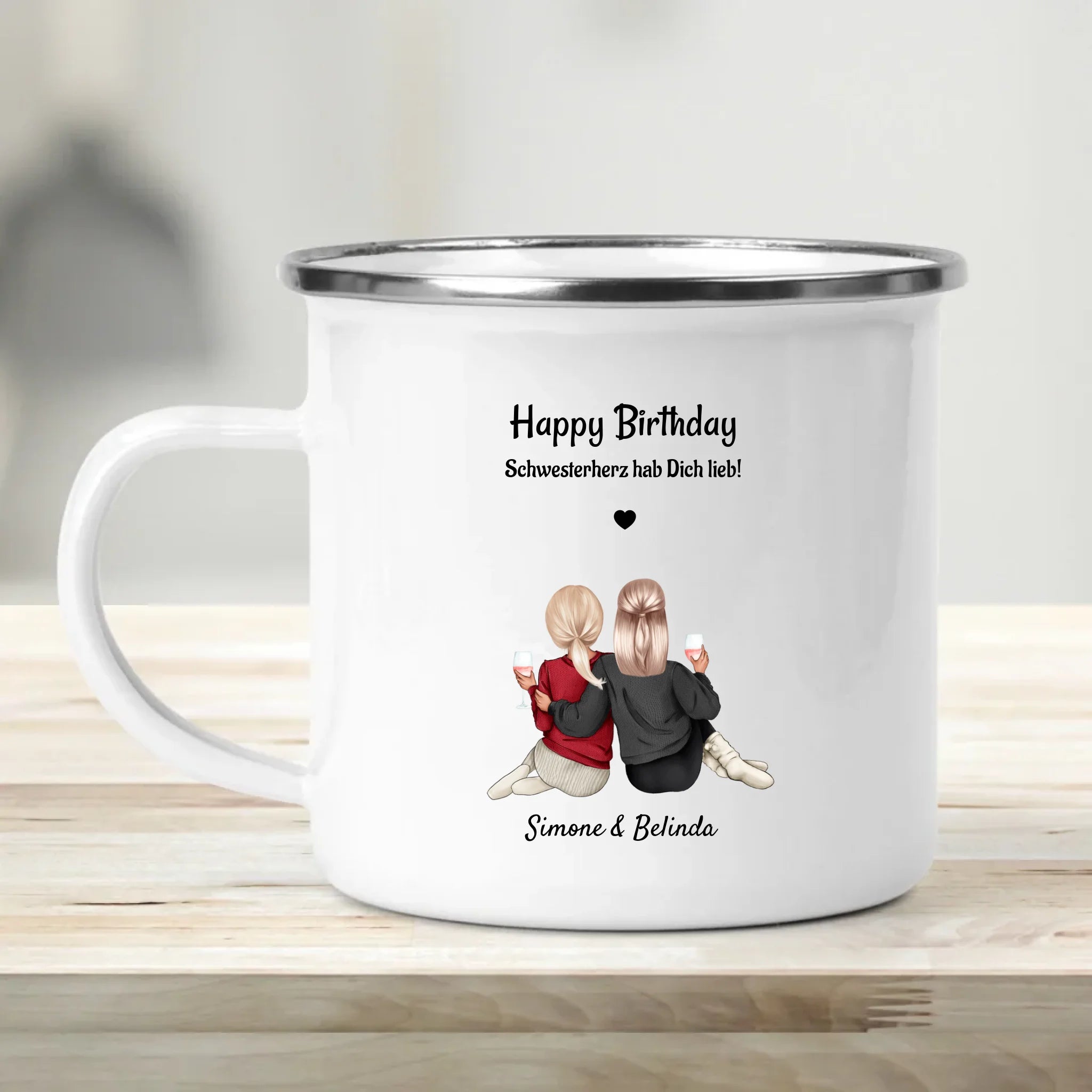 Schwestern Geschenk Tasse personalisiert - Cantty