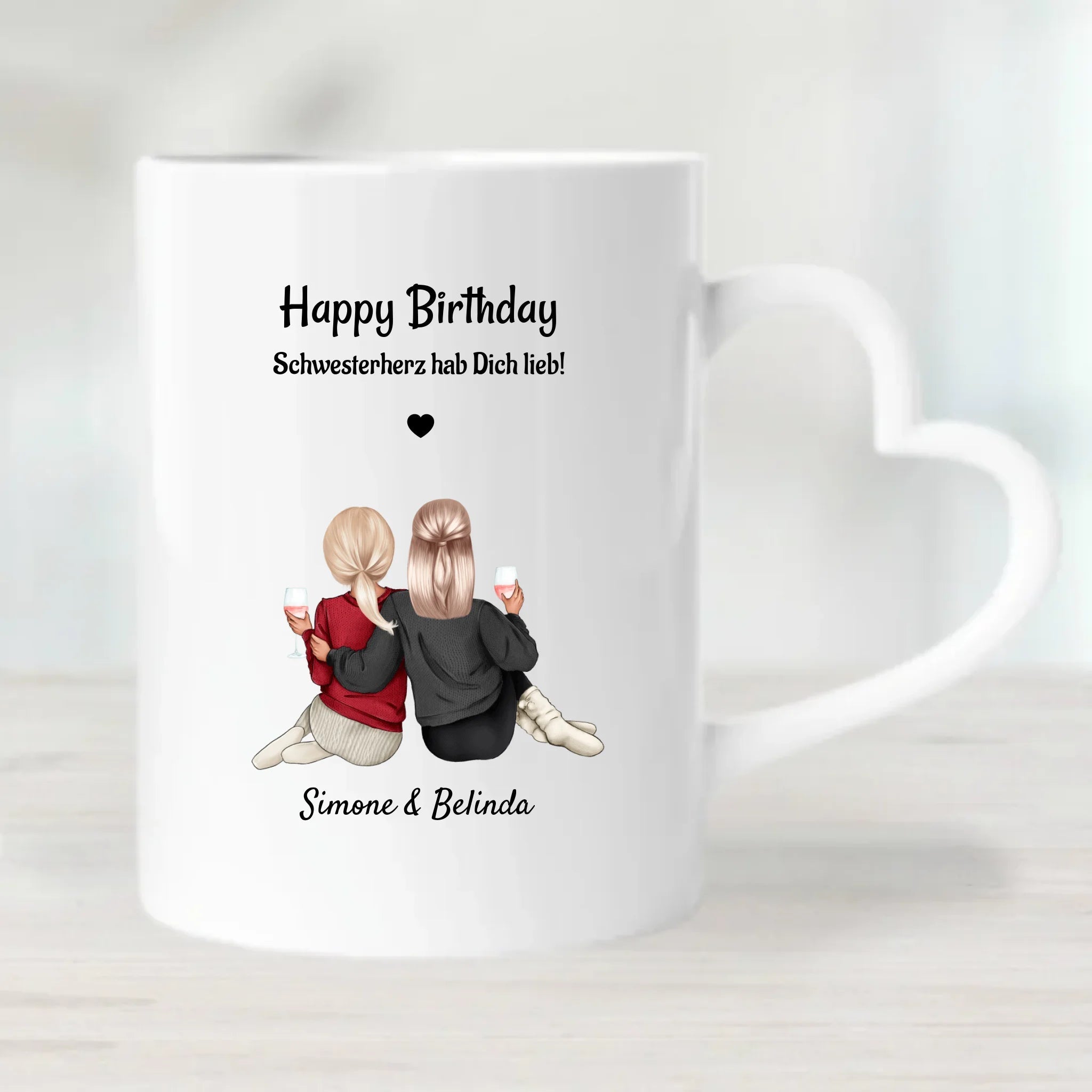 Schwestern Geschenk Tasse personalisiert - Cantty