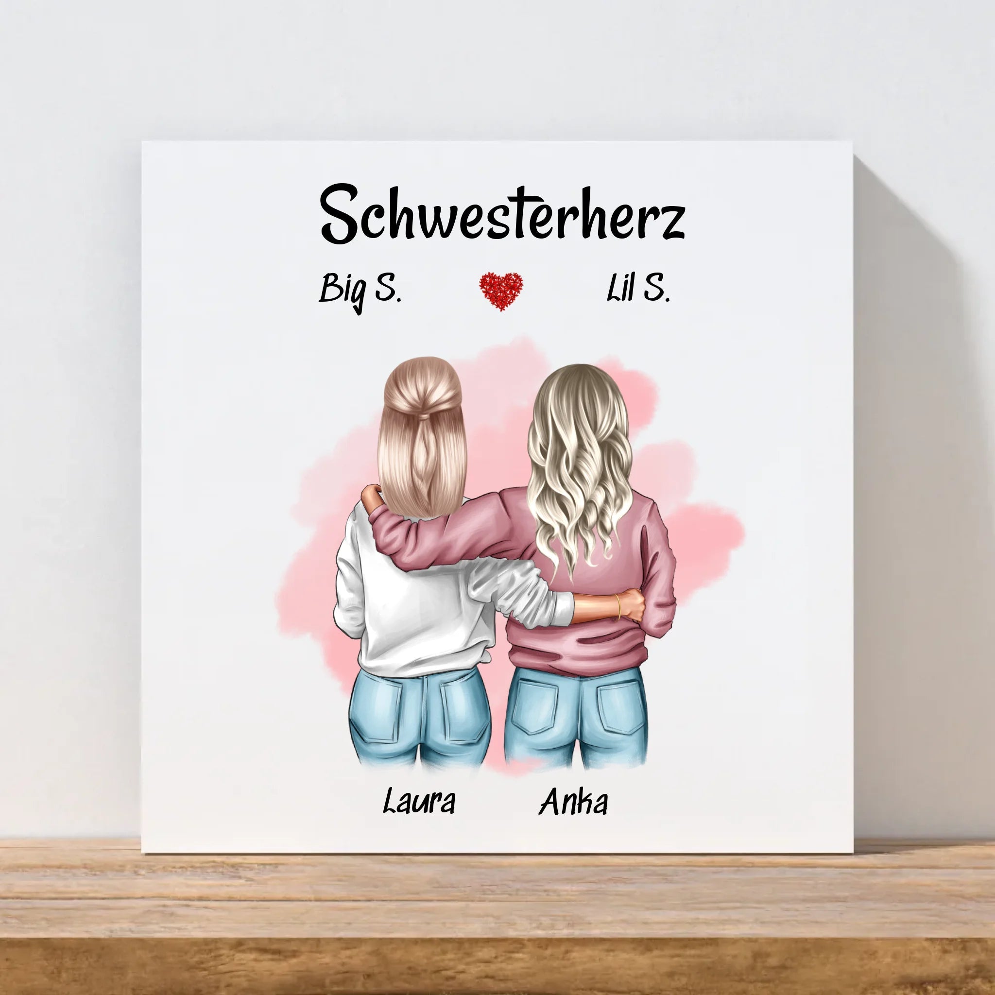 Schwestern Leinwand Bild Geschenk personalisiert - Cantty