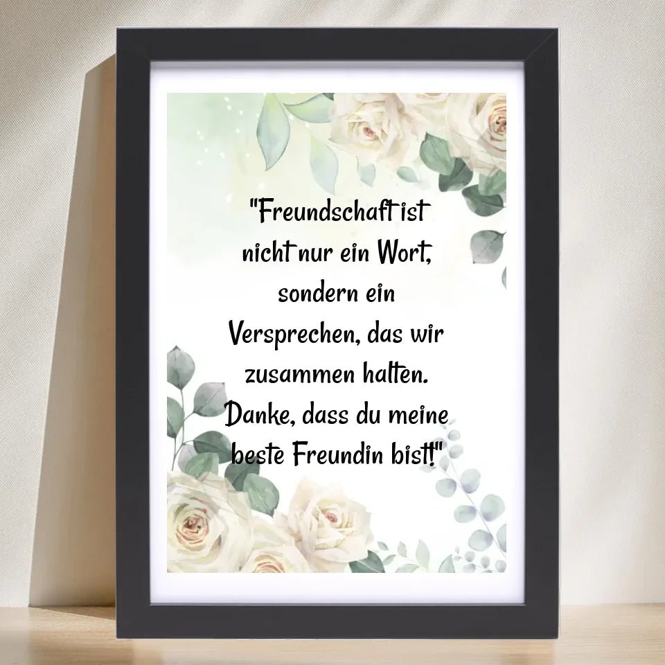 Spruch für beste Freundin Poster personalisiert - Cantty