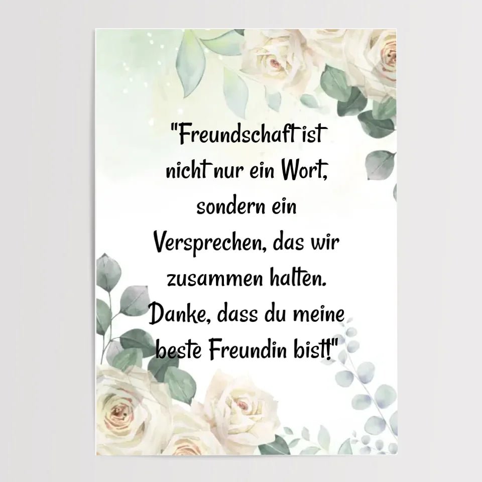 Spruch für beste Freundin Poster personalisiert - Cantty
